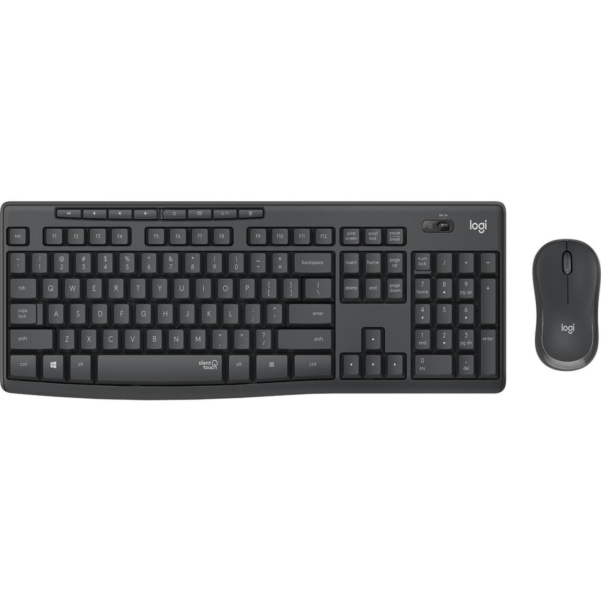 Voir la diapositive 2 : Logitech Logitech mk295 silent wireless combo clavier souris incluse bureau rf sans fil portuguais graphite