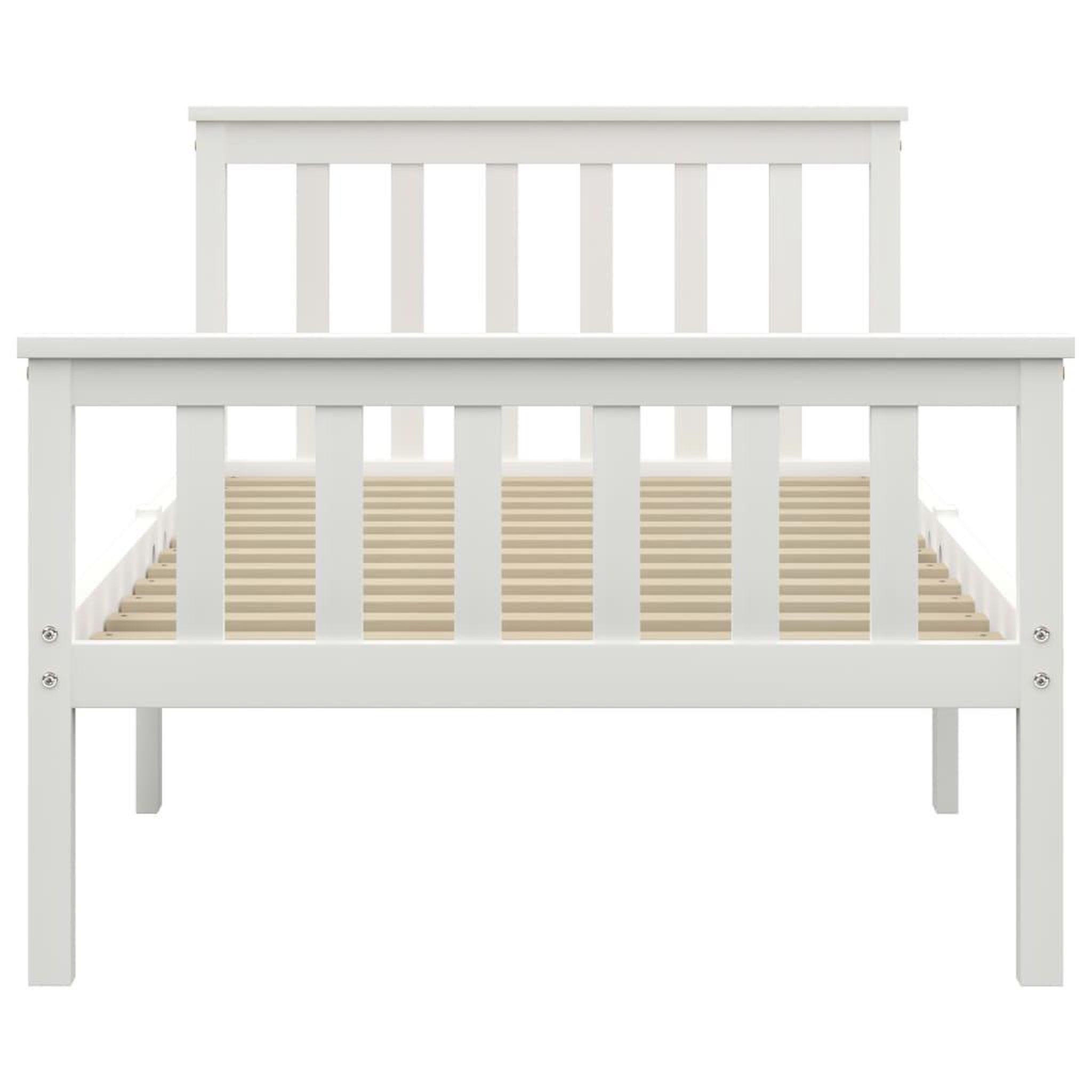 Voir la diapositive 3 : VIDAXL Cadre de lit Blanc Bois de pin massif 100 x 200 cm