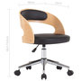 Voir la diapositive 6 : VIDAXL Chaise pivotante de bureau Noir Bois courbe et similicuir