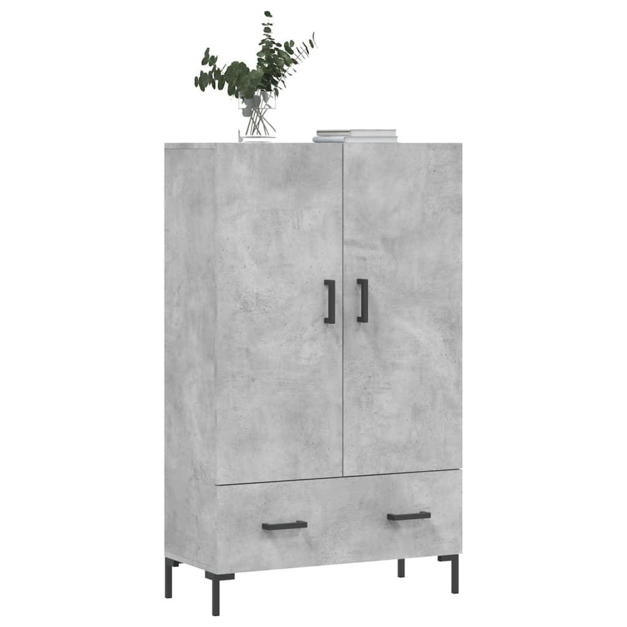 Voir la diapositive 3 : VIDAXL Buffet haut gris beton 69,5x31x115 cm bois d'ingenierie