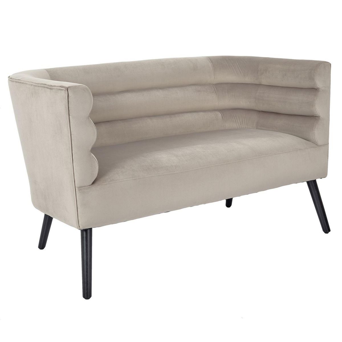 The Home Deco Factory Canapé Amélia effet velours - Taupe