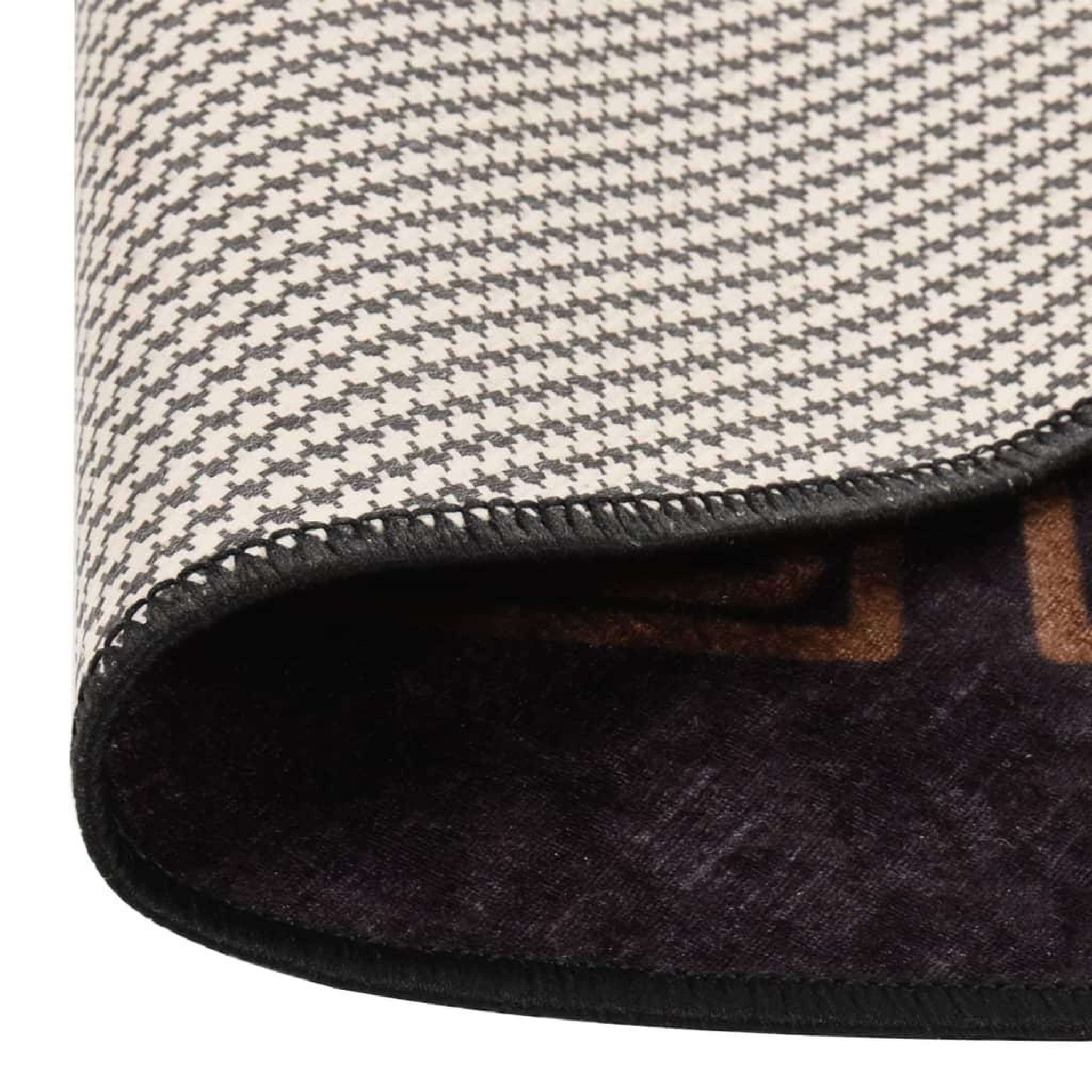 Voir la diapositive 4 : VIDAXL Tapis lavable antiderapant φ120 cm noir et dore