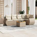 VIDAXL Salon de jardin avec coussins 6 pcs beige resine tressee