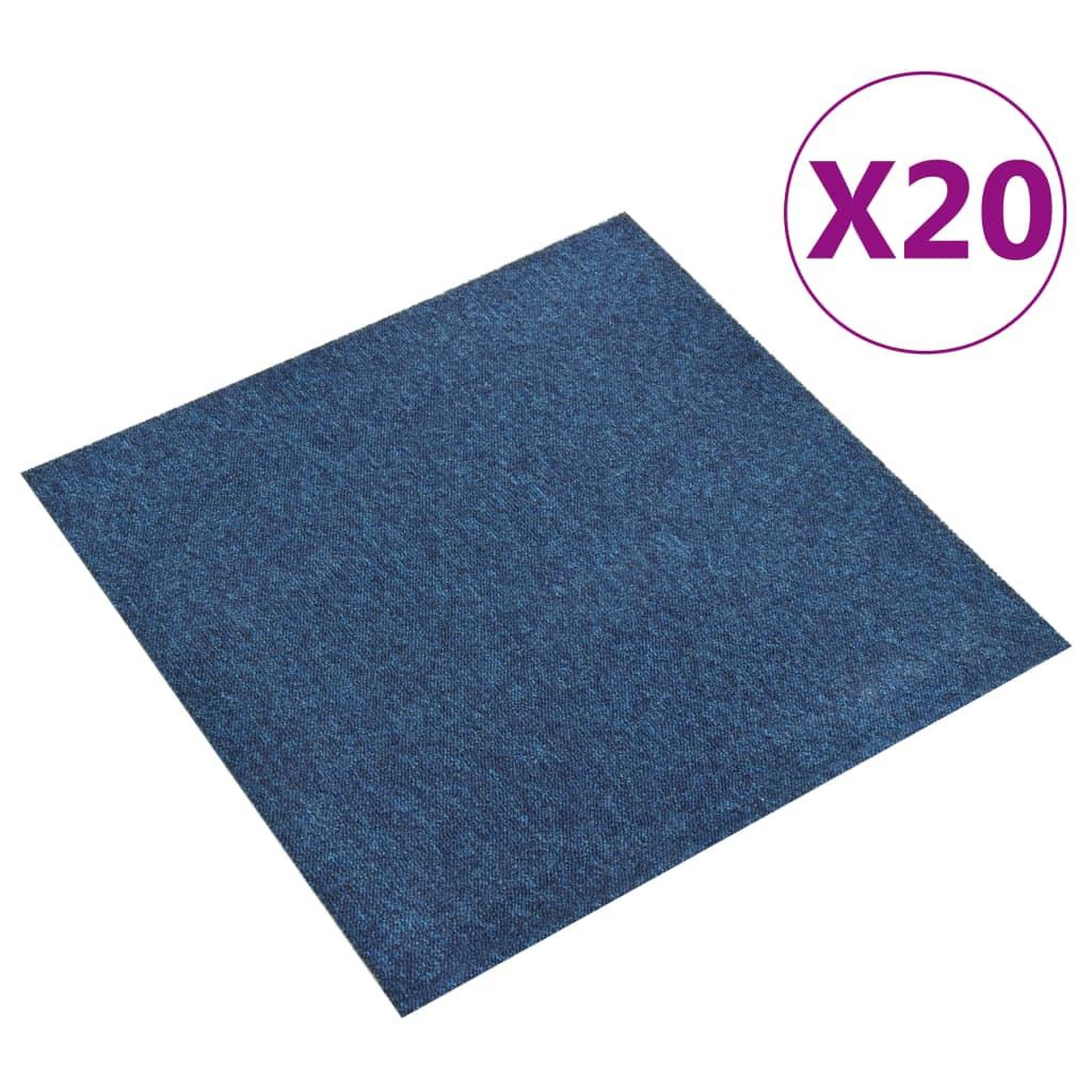 Voir la diapositive 1 : VIDAXL Dalles de tapis de sol 20 pcs 5 m^2 50x50 cm Bleu fonce