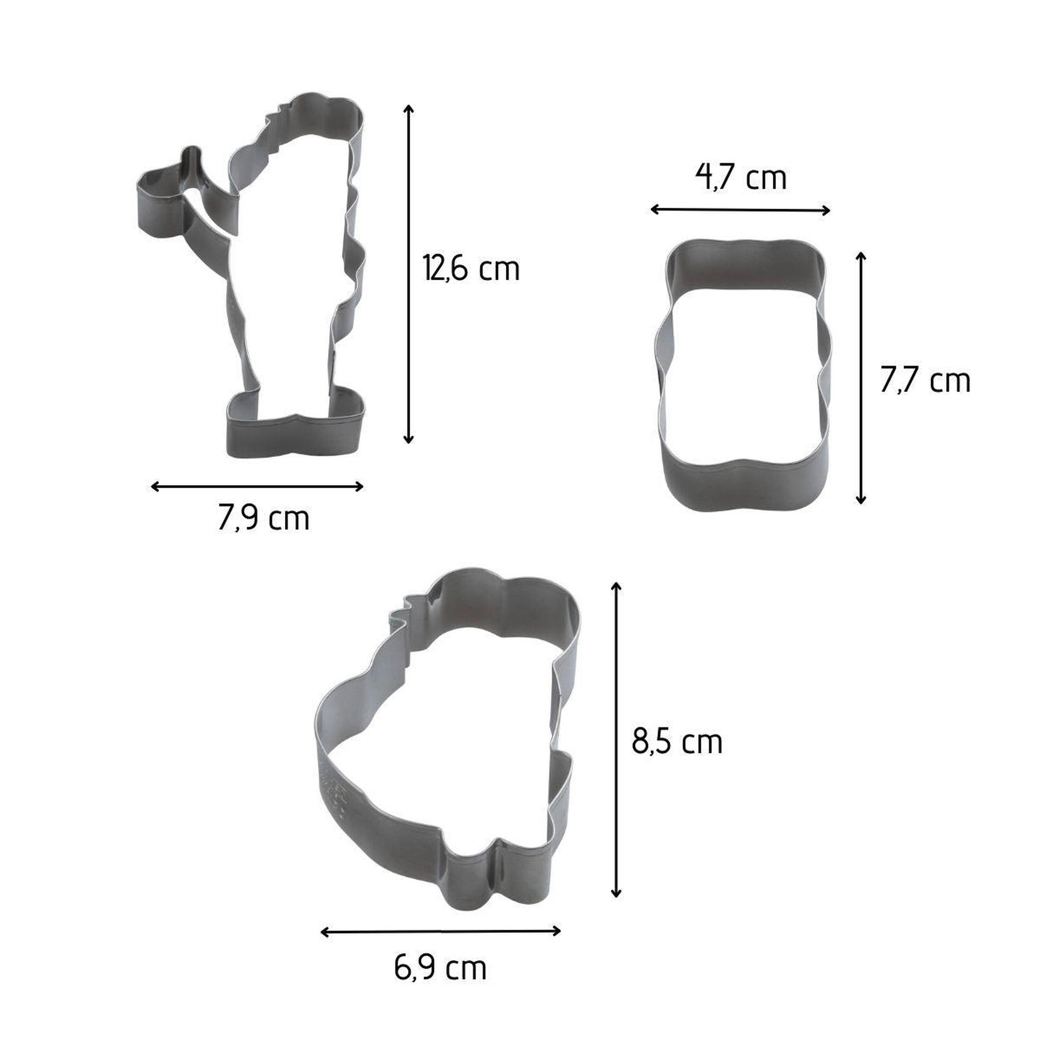 Voir la diapositive 3 : ZENKER Lot de 3 emporte-pièces oursons en inox zenker haribo