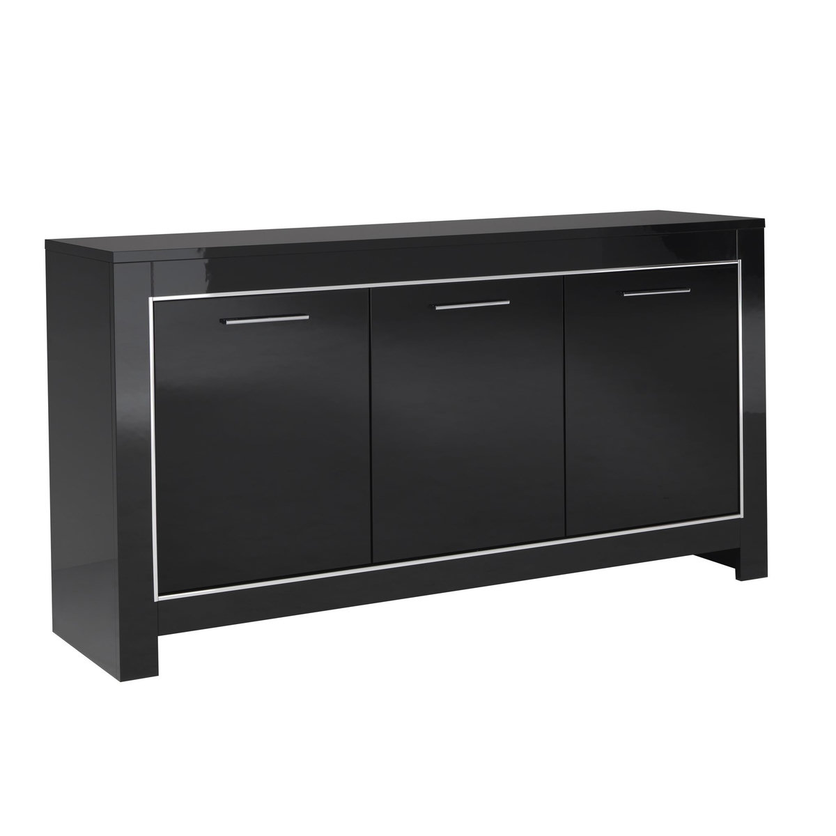 Buffet design moderne 3 portes laqué brillant L160 cm MILANO