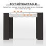 Voir la diapositive 4 : OUTSUNNY Pergola rétractable style colonial dim. 2,98L x 2,98l x 2H m métal époxy anticorrosion résine tressée noire toile polyester haute densité 180 g/m² crème