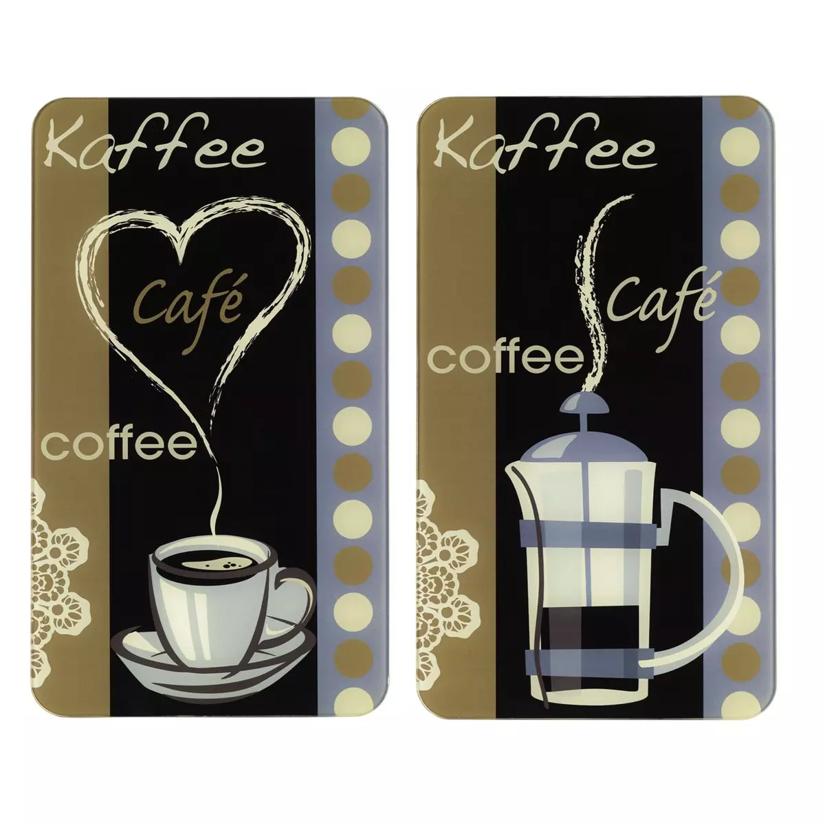 Wenko 2 Couvre-plaques universel Arome du café - 52 x 30 cm - Multicolore