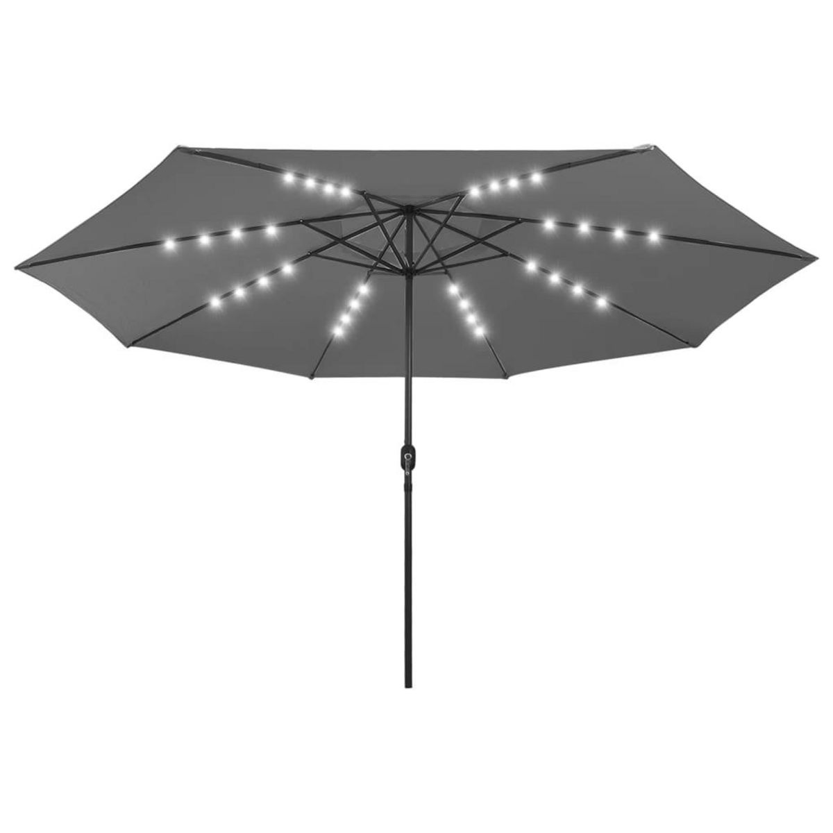 VIDAXL Parasol de jardin avec lumieres LED et mat en metal anthracite