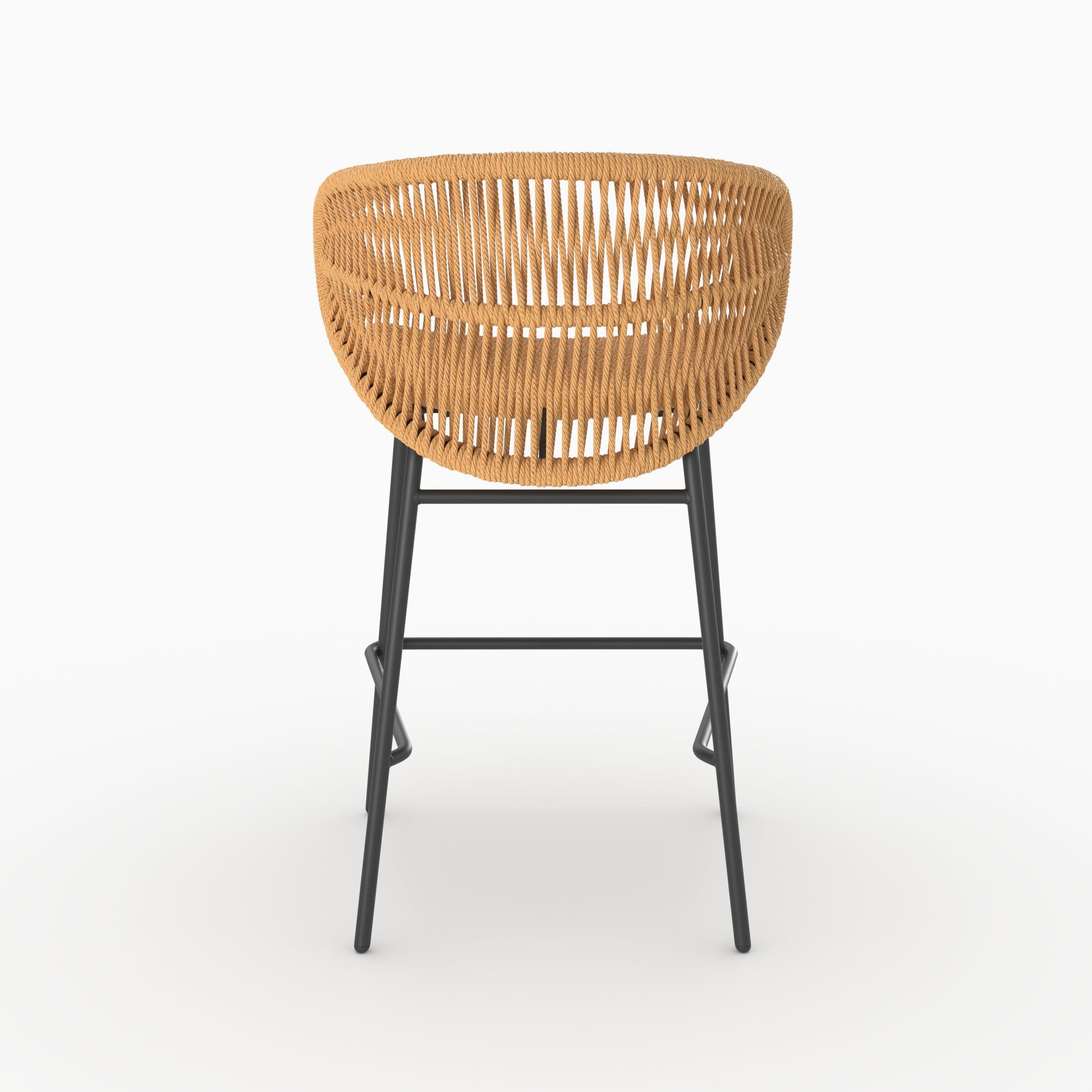 Voir la diapositive 6 : MAISON PAVANE Lot de 2 chaises pour îlot central de jardin 65 cm, rotin synthétique-lara