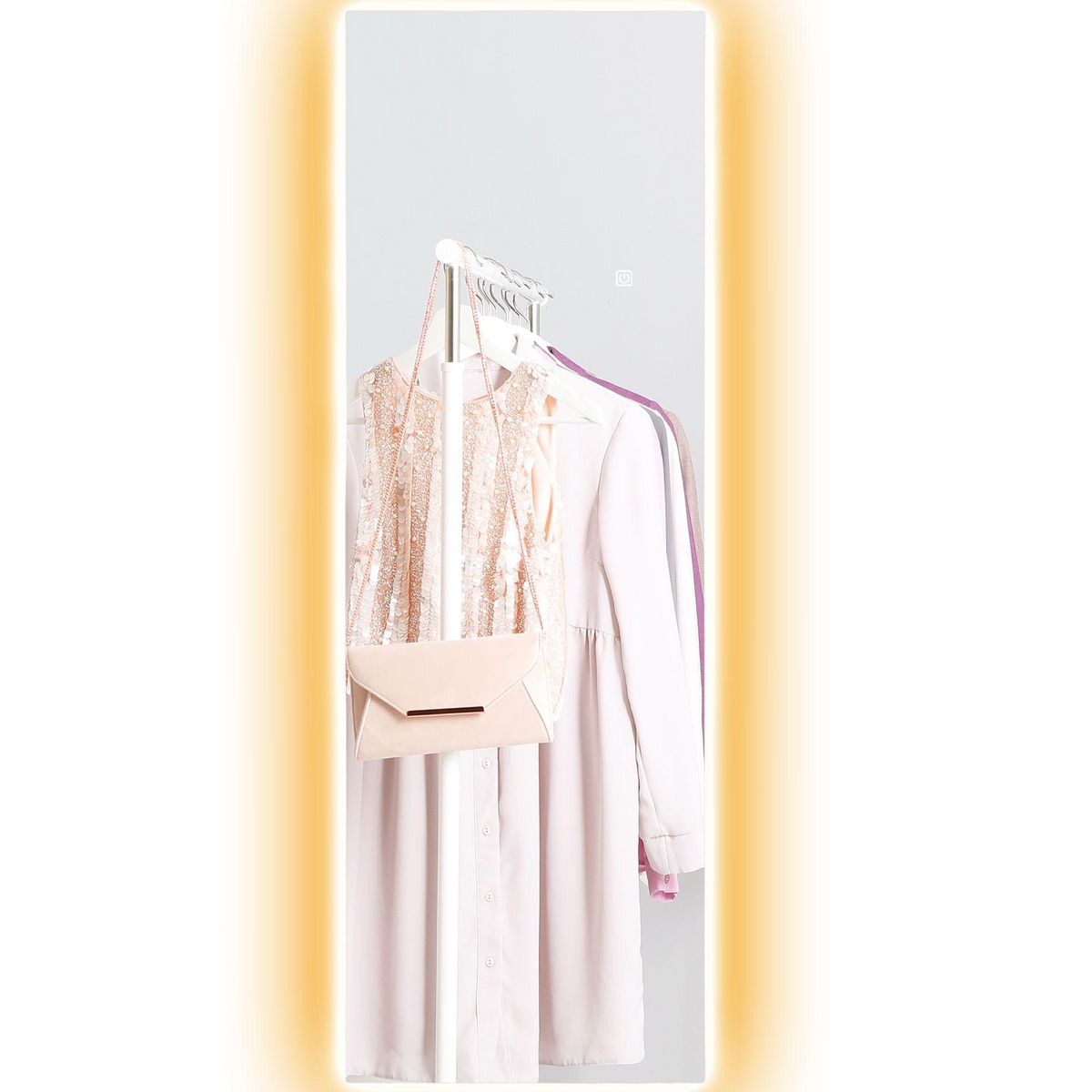 HOMCOM Miroir mural LED pleine longueur dim. 40L x 120H cm - miroir LED réglable tactile - verre trempé