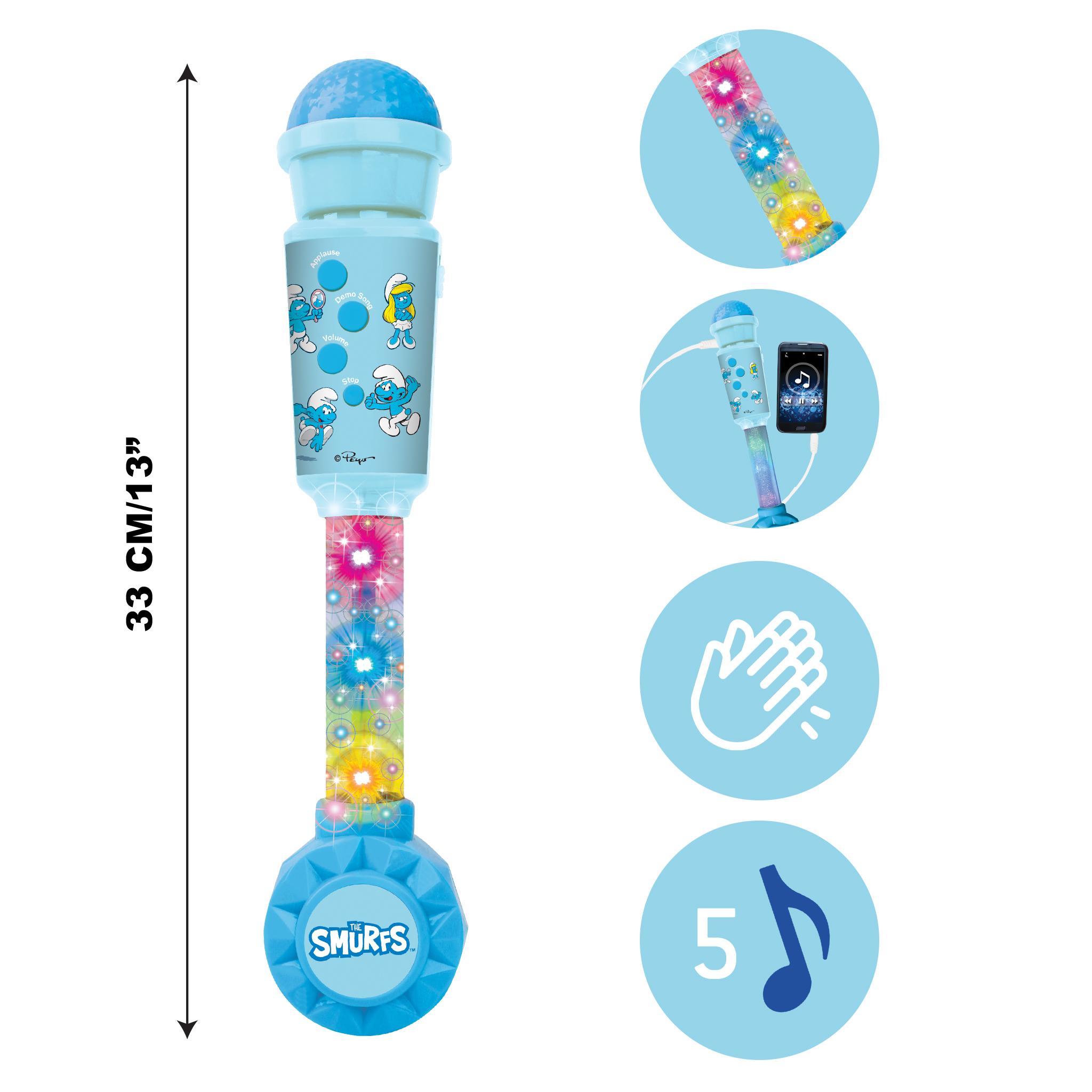 Voir la diapositive 2 : Lexibook Microphone Schtroumpfs avec tube lumineux et enceinte