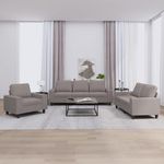 VIDAXL Ensemble de canapes 3 pcs taupe tissu
