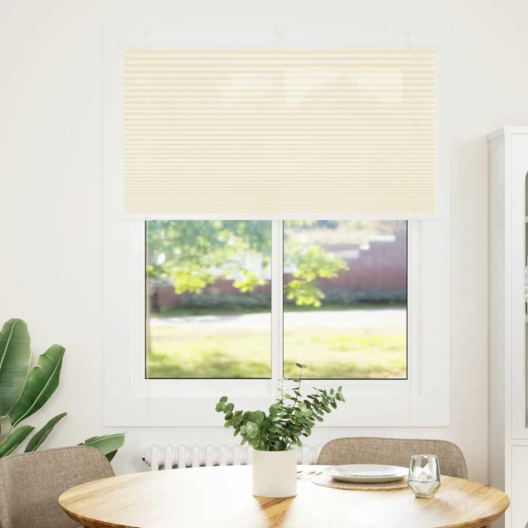 Voir la diapositive 2 : VIDAXL Store plisse creme 105x150cm largeur du tissu 104,4cm polyester