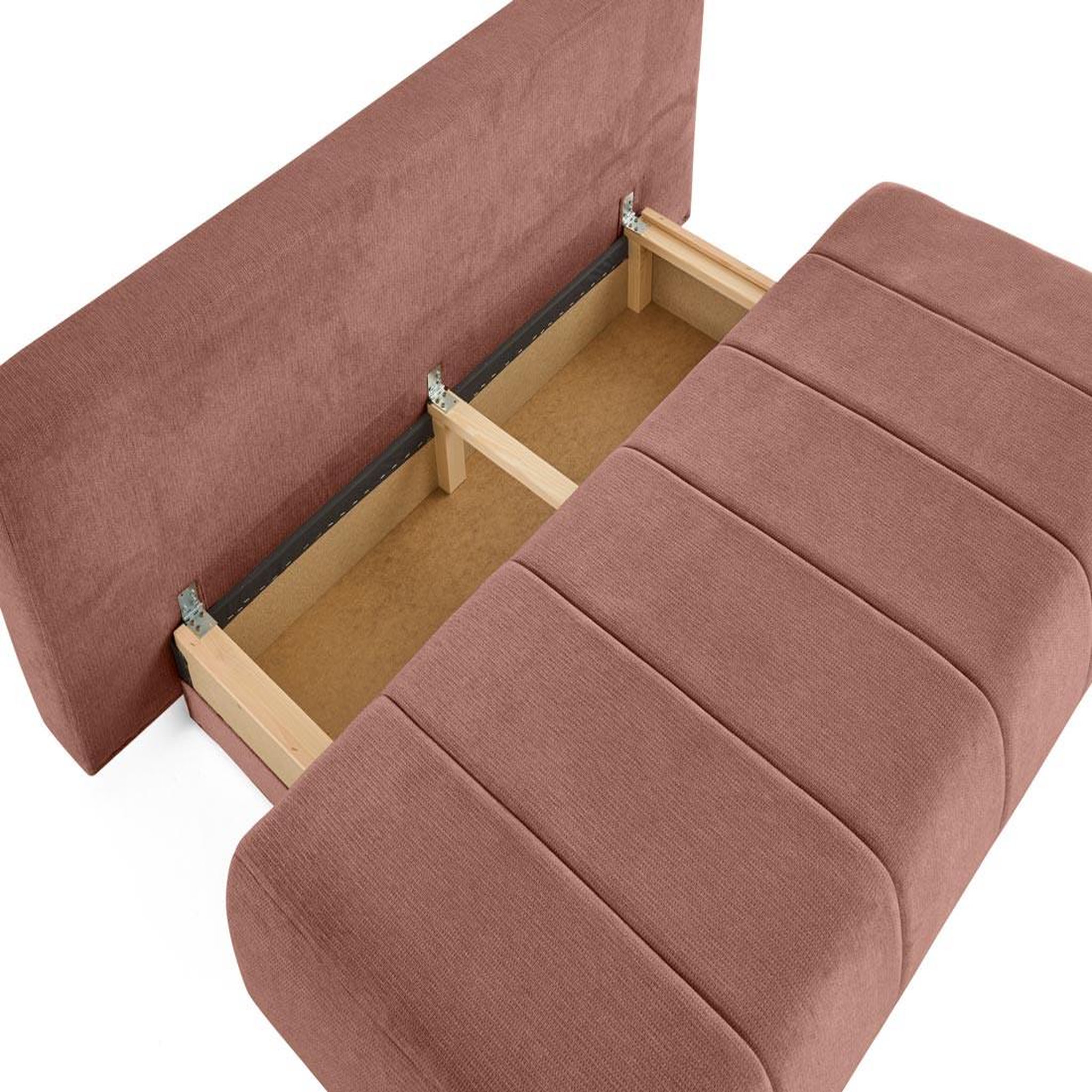 Voir la diapositive 3 : BEST MOBILIER Harper - canapé 3 places convertible avec coffre en tissu texturé