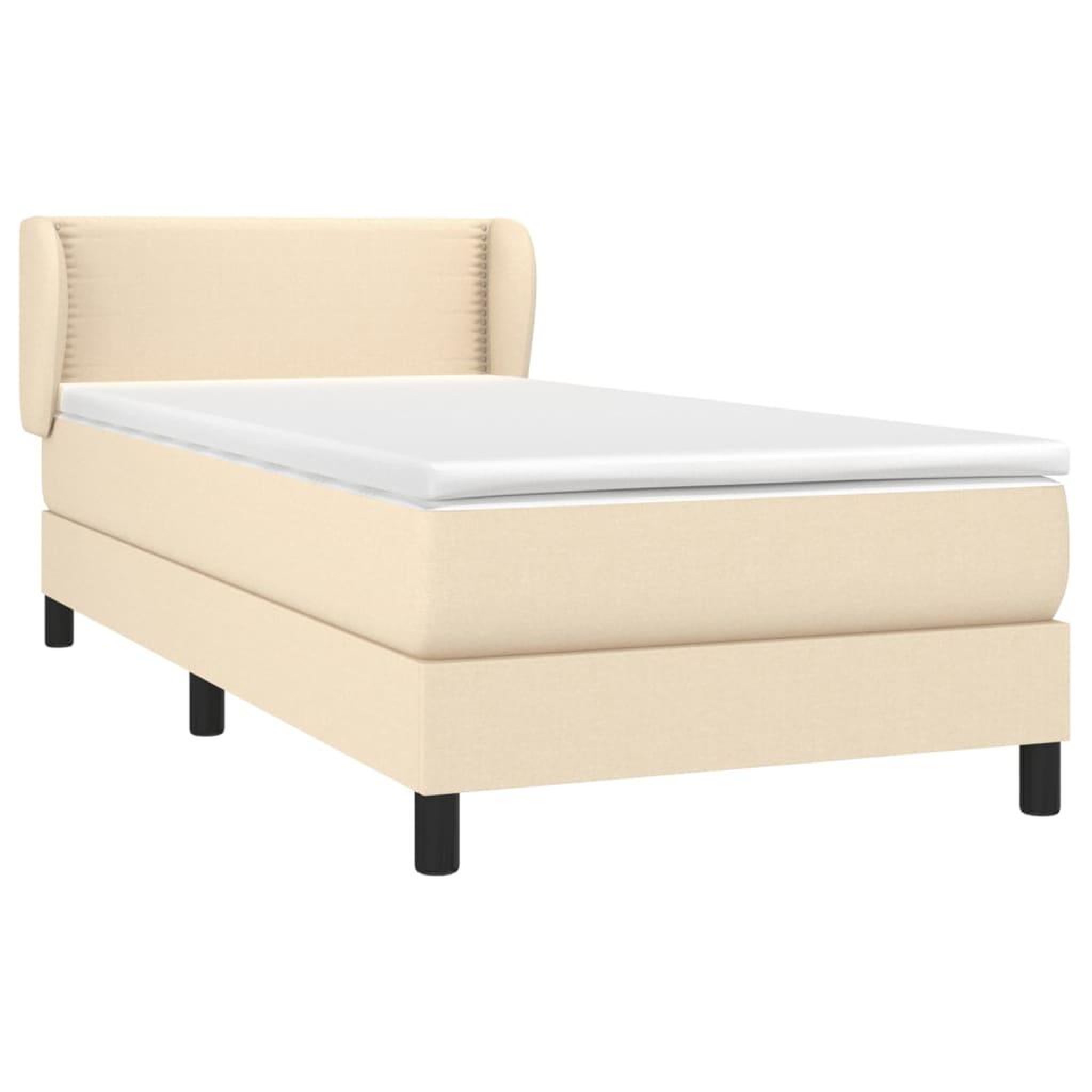 Voir la diapositive 3 : VIDAXL Sommier a lattes de lit avec matelas Creme 80x200 cm Tissu