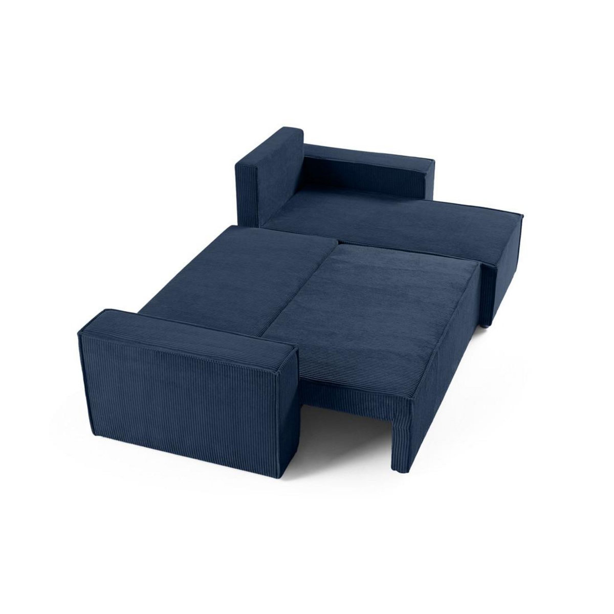 BEST MOBILIER Cezanne - canapé d'angle réversible - 4 places - convertible avec coffre - en velours côtelé