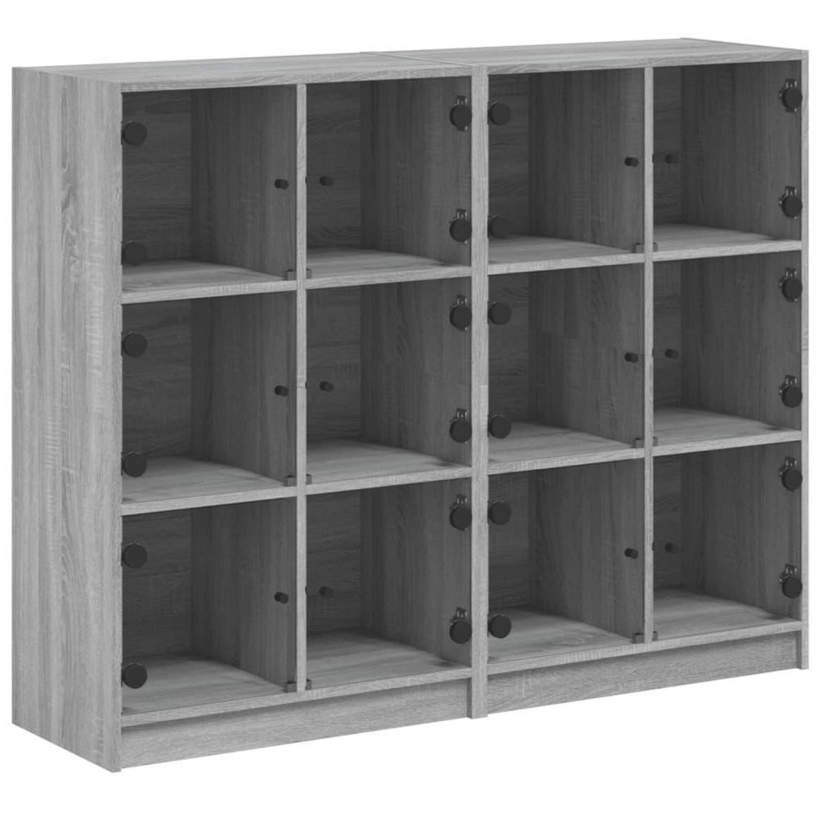 VIDAXL Bibliotheque avec portes sonoma gris 136x37x109 cm