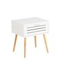 Voir la diapositive 4 : TOILINUX Lot de 2 Tables de chevet Finja avec 1 tiroir en Bambou et MDF - Blanc et bois