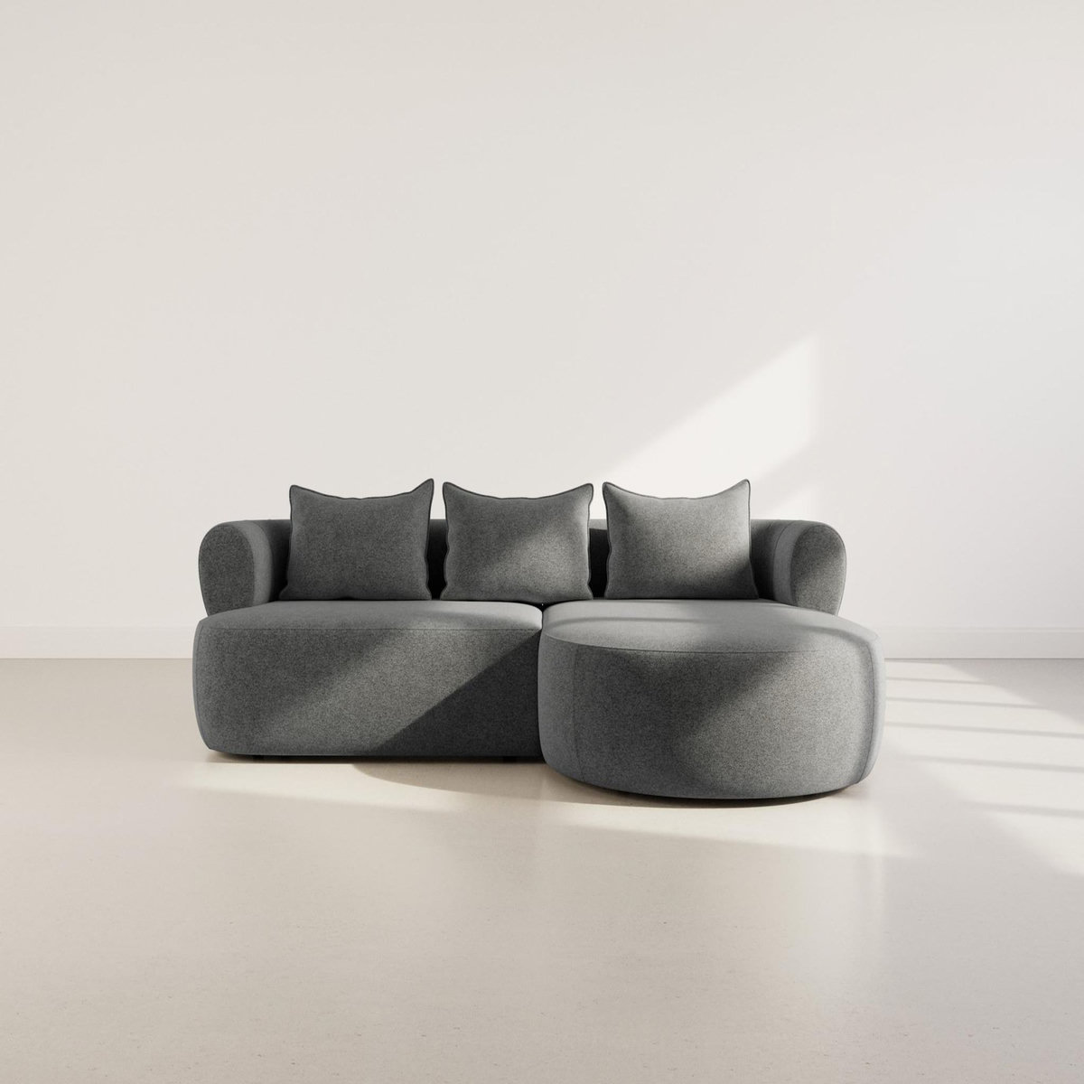 LISA DESIGN Angela - canapé d'angle droit 4 places en velours texturé