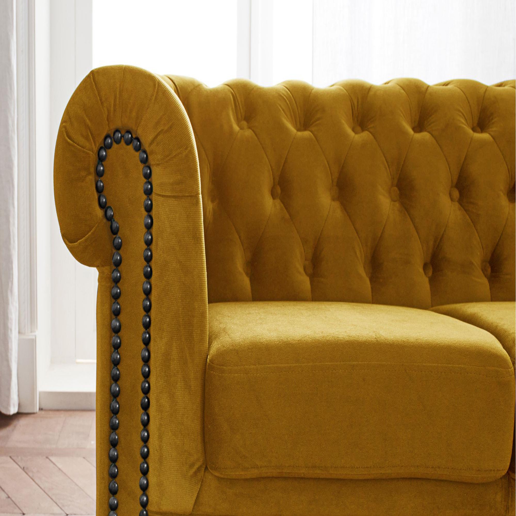 Voir la diapositive 3 : LISA DESIGN William - canapé chesterfield - 3 places - en velours