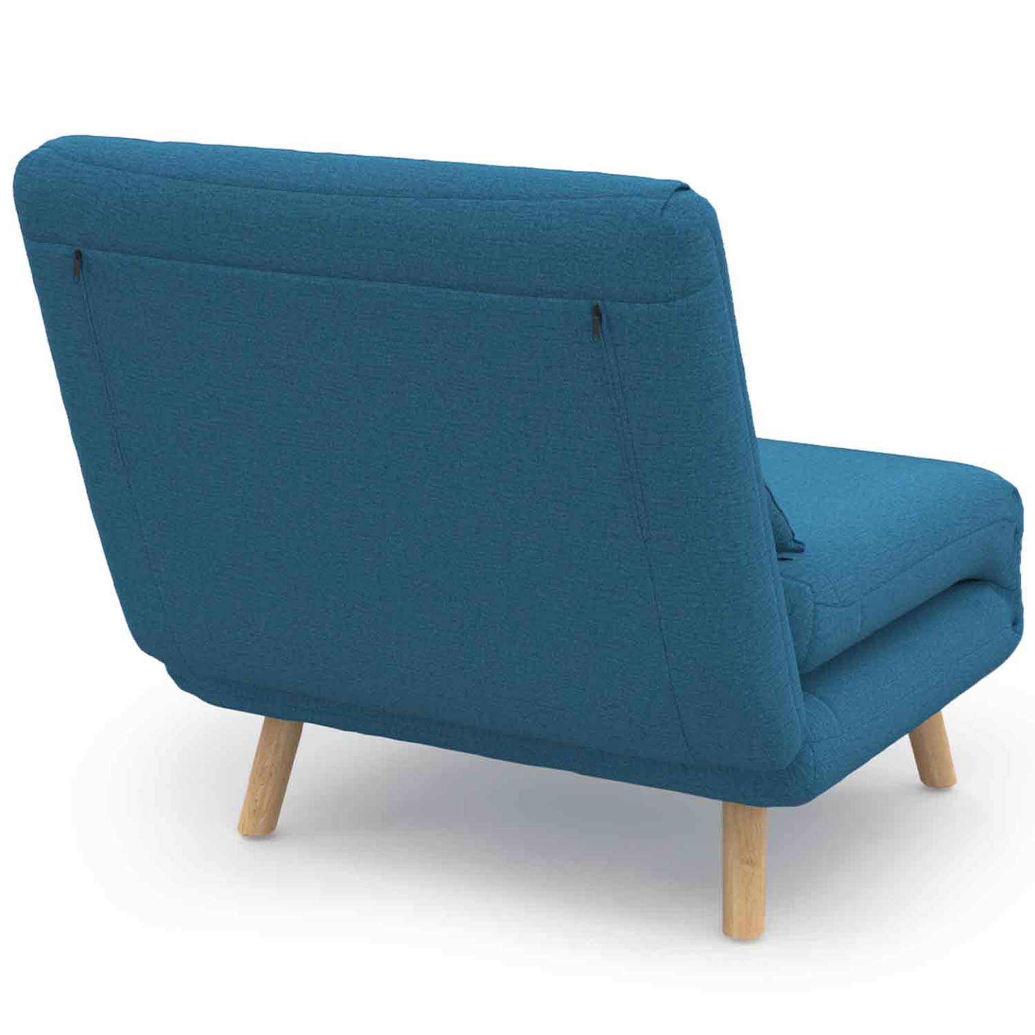 Voir la diapositive 5 : ID MARKET Fauteuil convertible romeo lit d'appoint 1 place 80x190 cm tissu bleu canard