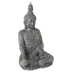 ATMOSPHERA Statue Déco Bouddha Assis 106cm Gris