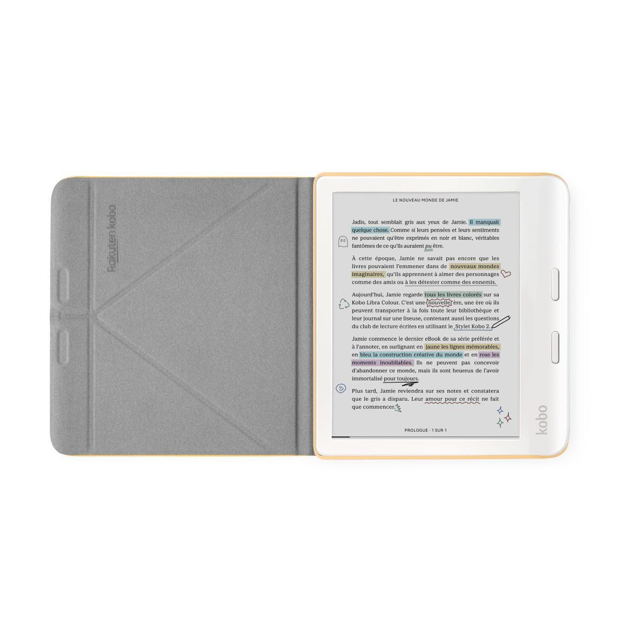 Voir la diapositive 3 : kobo Pochette libra colour sleepcover jaune