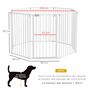 Voir la diapositive 3 : PAWHUT Barrière de sécurité parc enclos chien modulable pliable porte verrouillable intégrée 8 panneaux acier PP blanc
