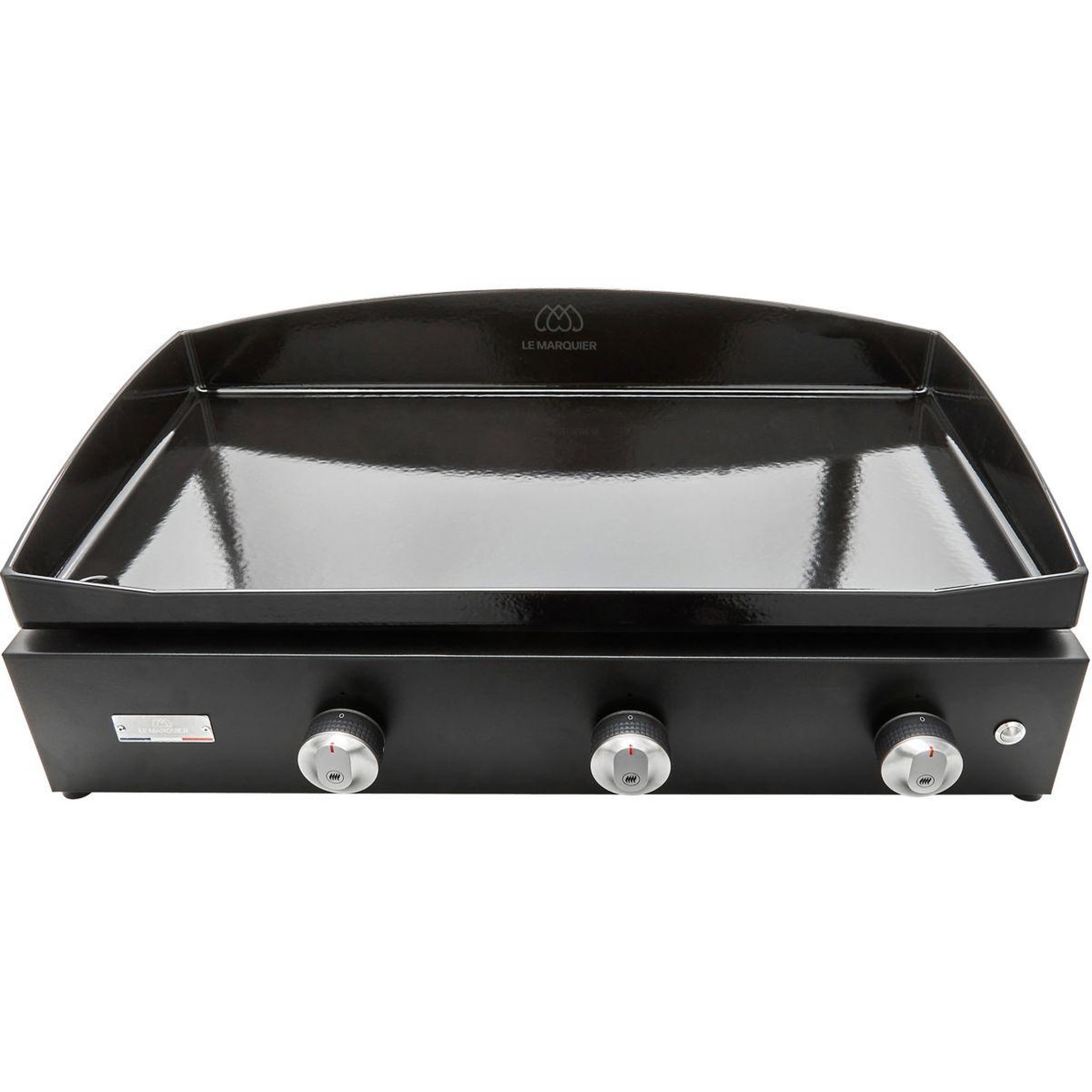 Le marquier Plancha gaz Pure 375 Noir 3 brûleurs à poser, 75x40 cm