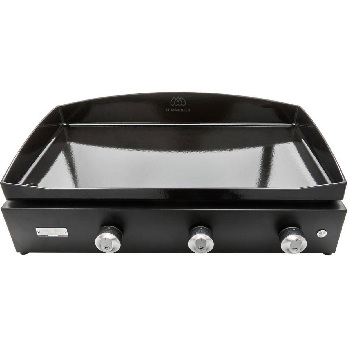Le marquier Plancha gaz Pure 375 Noir 3 brûleurs à poser, 75x40 cm