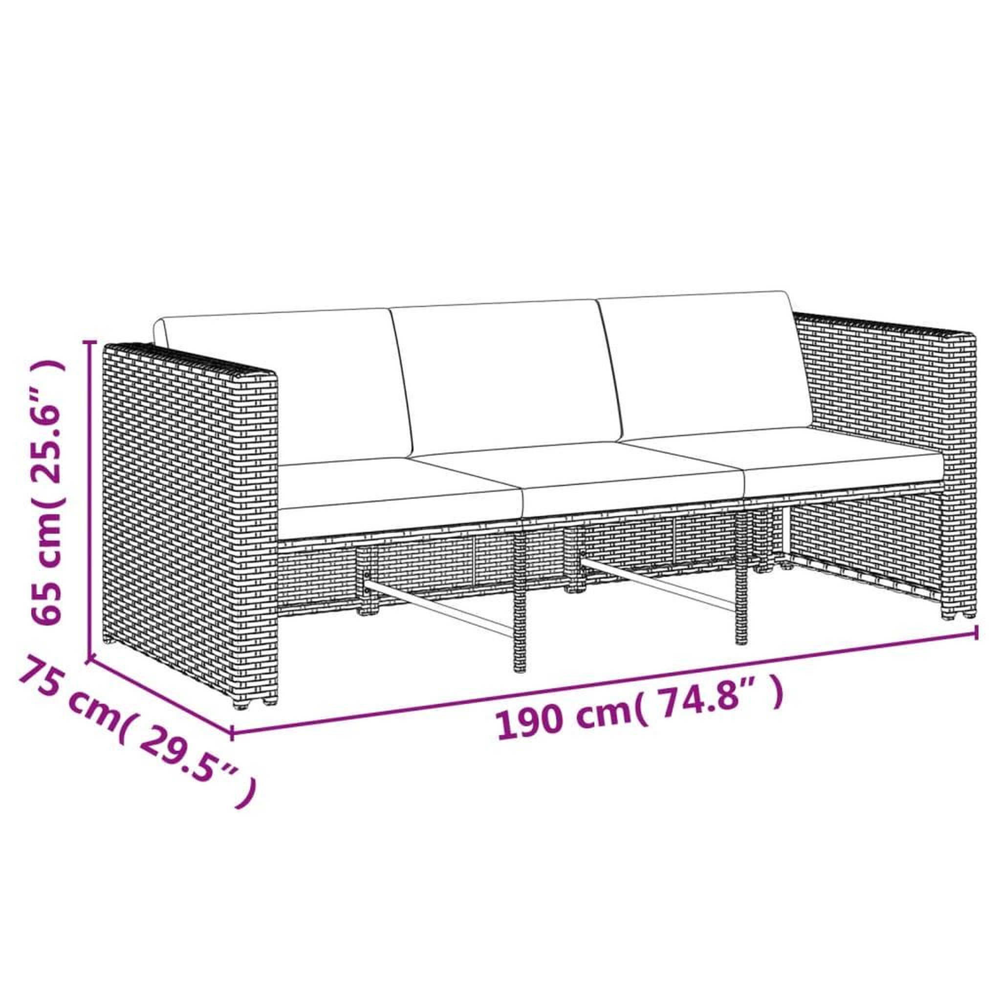 Voir la diapositive 6 : VIDAXL Salon de jardin 4 pcs avec coussins resine tressee gris