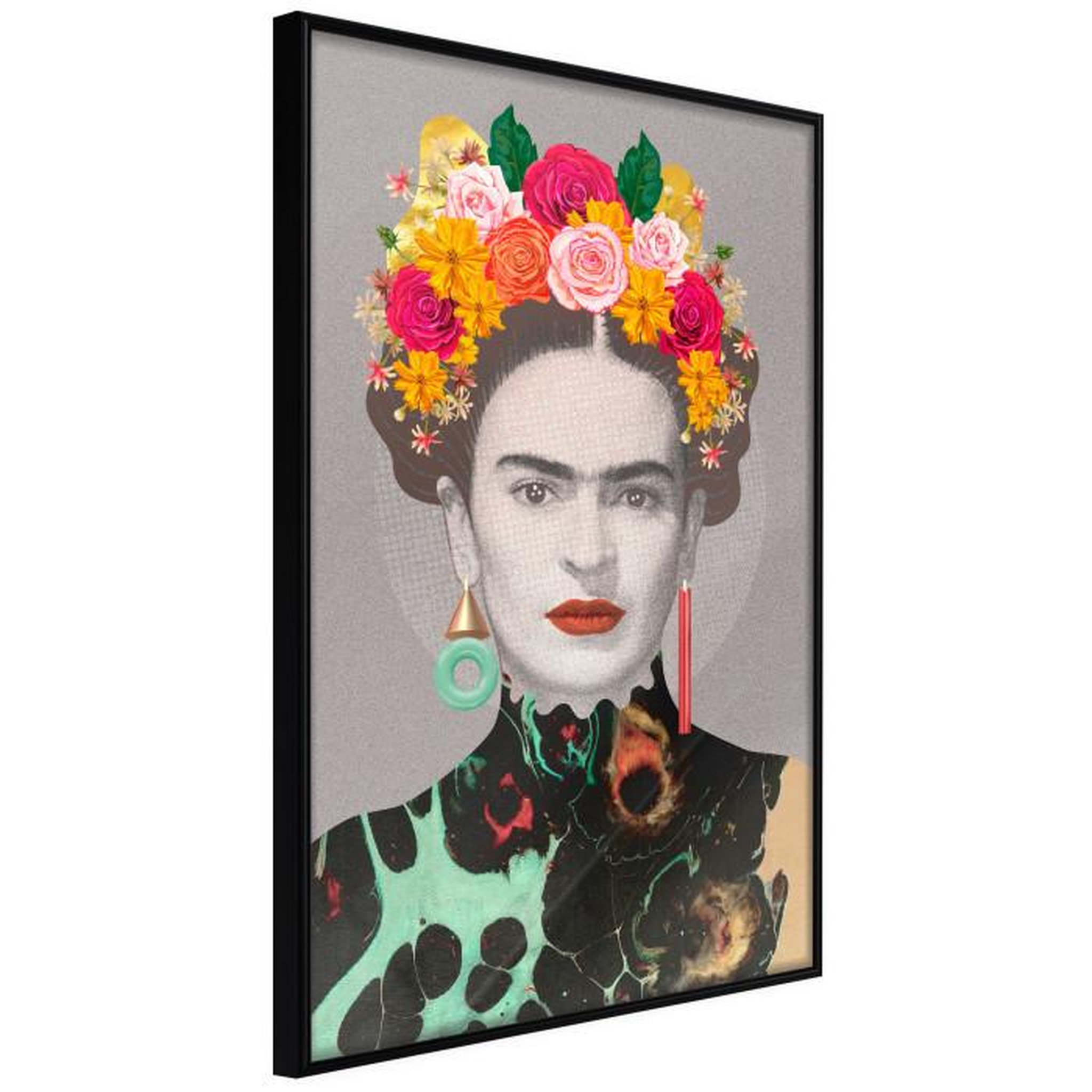 Paris Prix Affiche Murale Encadrée  Charismatic Frida. Coloris disponibles : Noir, Jaune