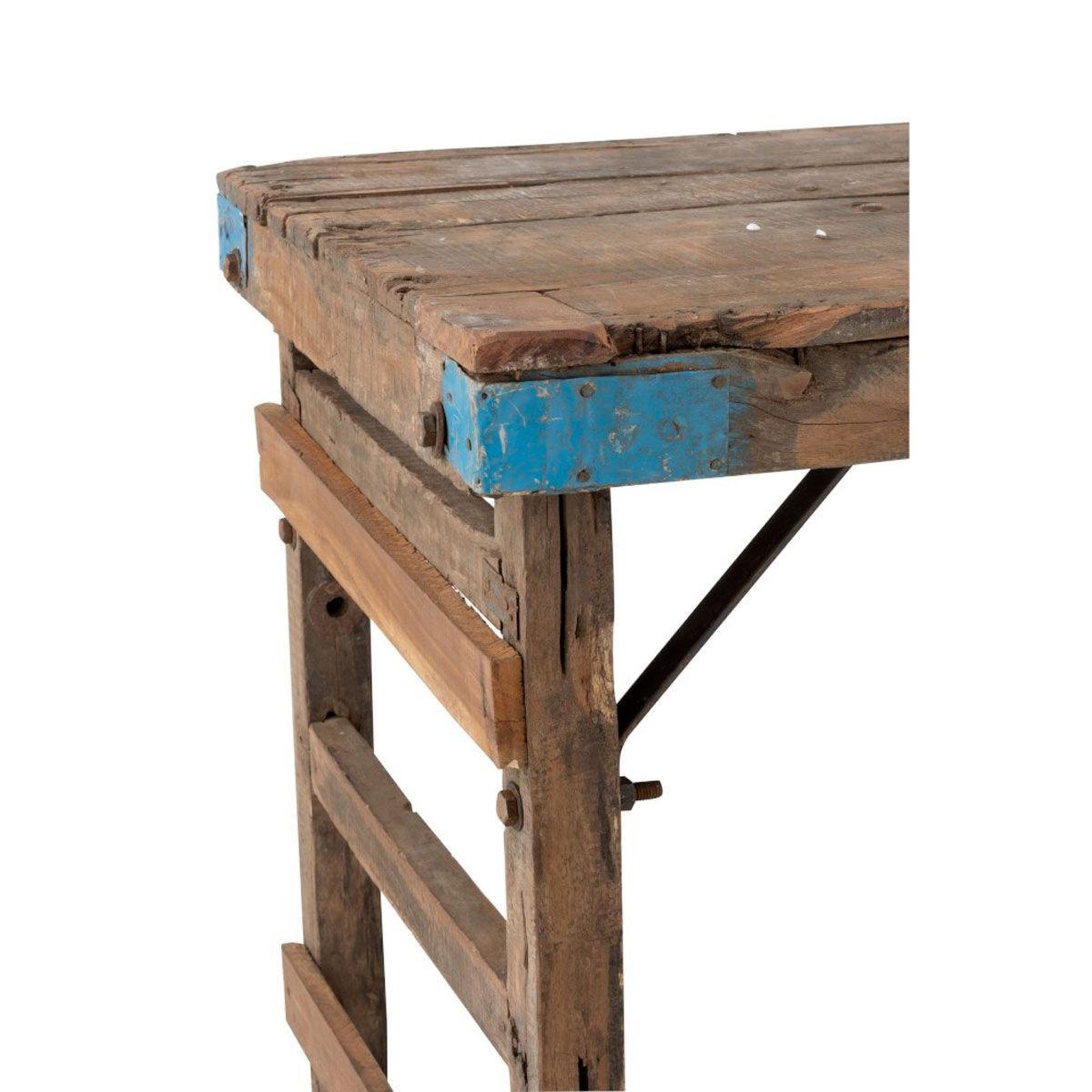 Voir la diapositive 5 : J-LINE Console vintage en bois  pesca  173cm naturel