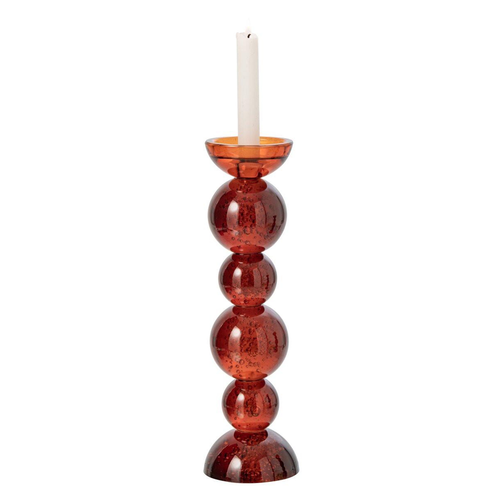 Voir la diapositive 2 : J-LINE Bougeoir Boules en Verre  Dimitri  35cm Bronze