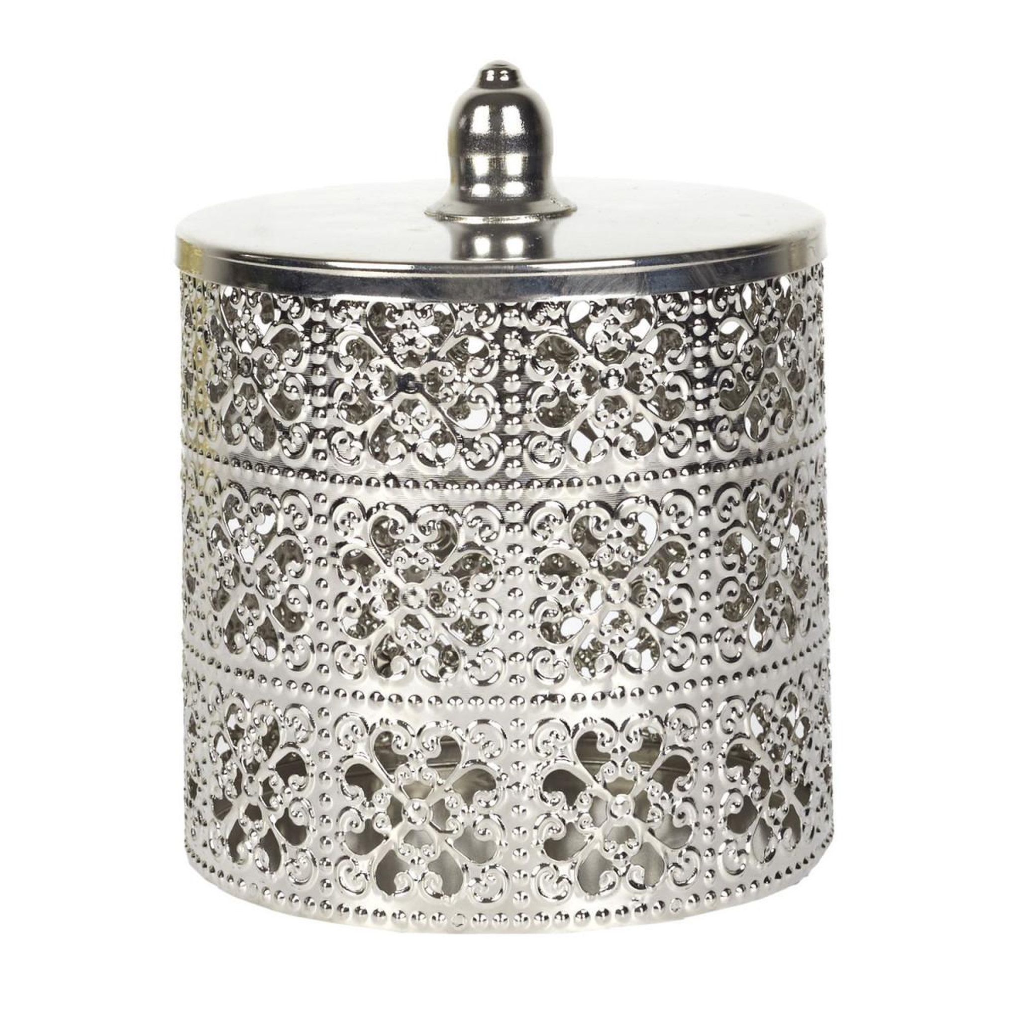 The Home Deco Factory Boîte déco en métal  ajourée  14cm argent