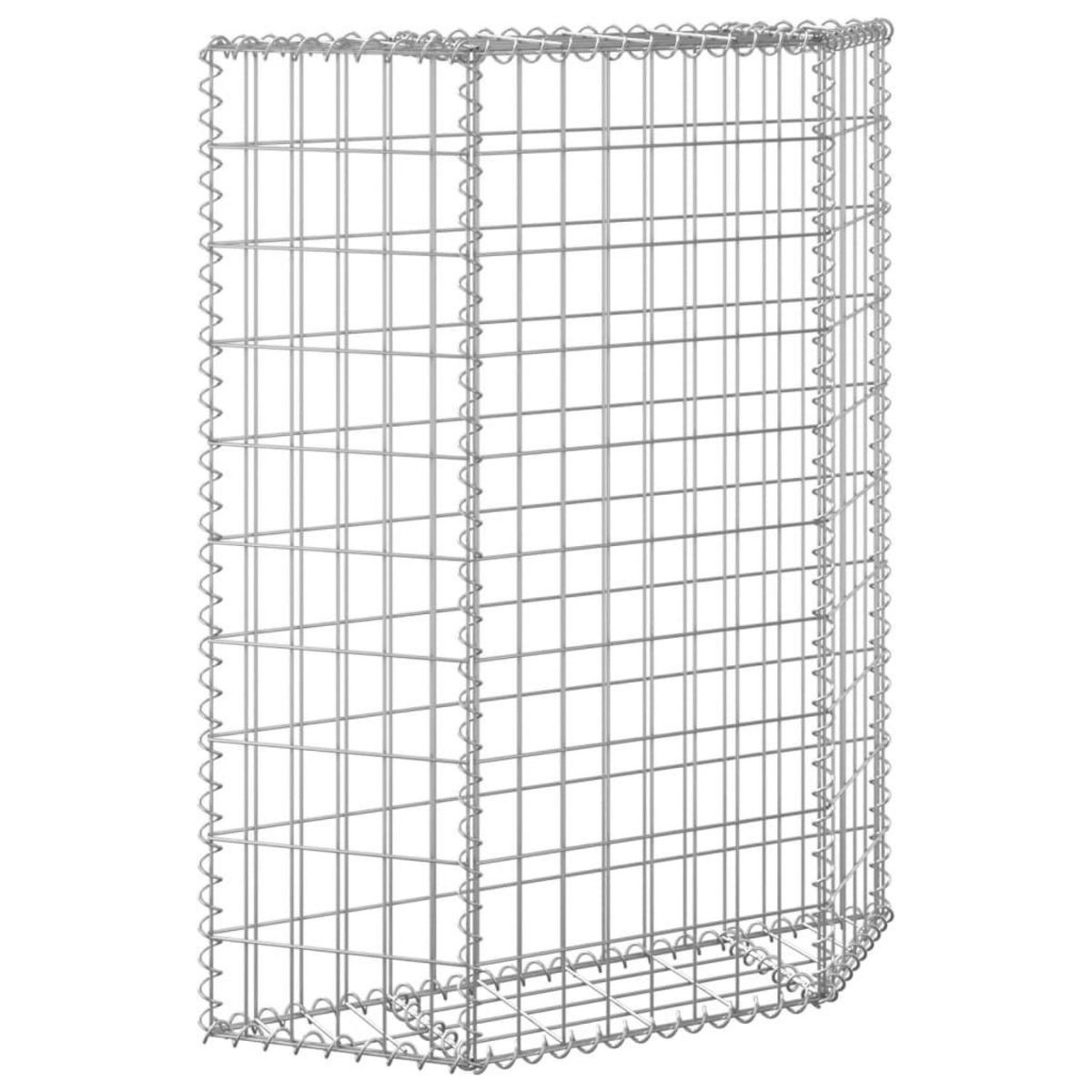 VIDAXL Lit sureleve a gabion en trapeze Acier galvanise 80x20x100 cm