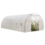 ID MARKET Serre tunnel de jardin 18M² blanche gamme maraîchère CRIMÉE 6x3 M