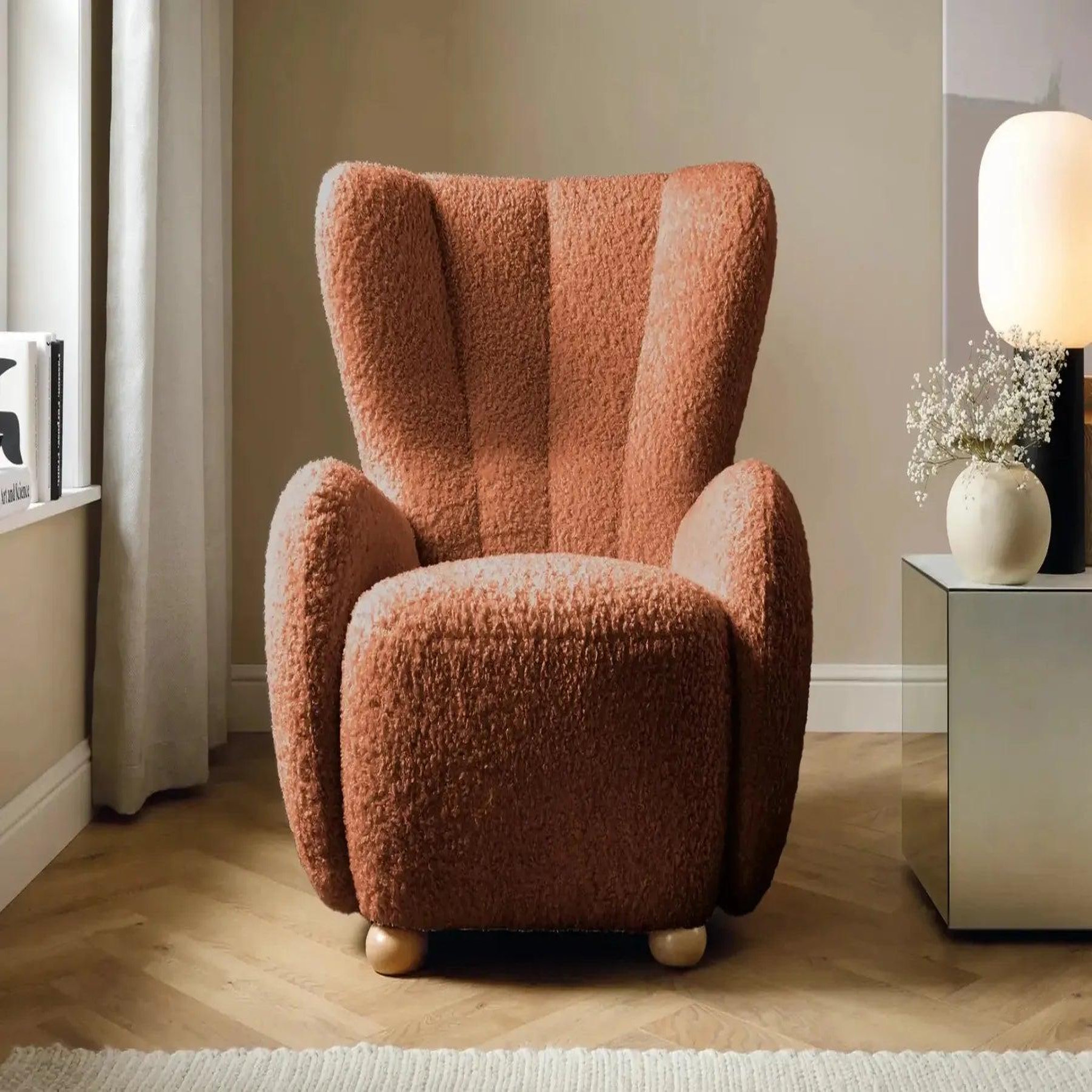 Voir la diapositive 2 : CASANOVA PARIS Lili - fauteuil tissu bouclette