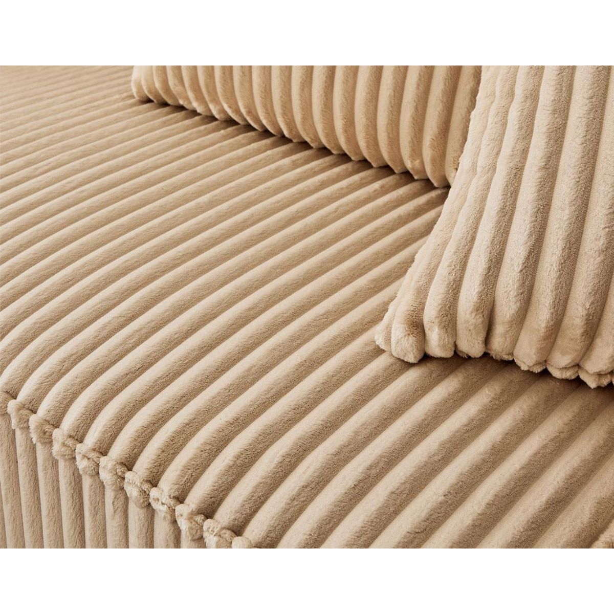 LISA DESIGN Colombine - canapé modulable d'angle gauche - 5 places - en velours côtelé grosses côtes