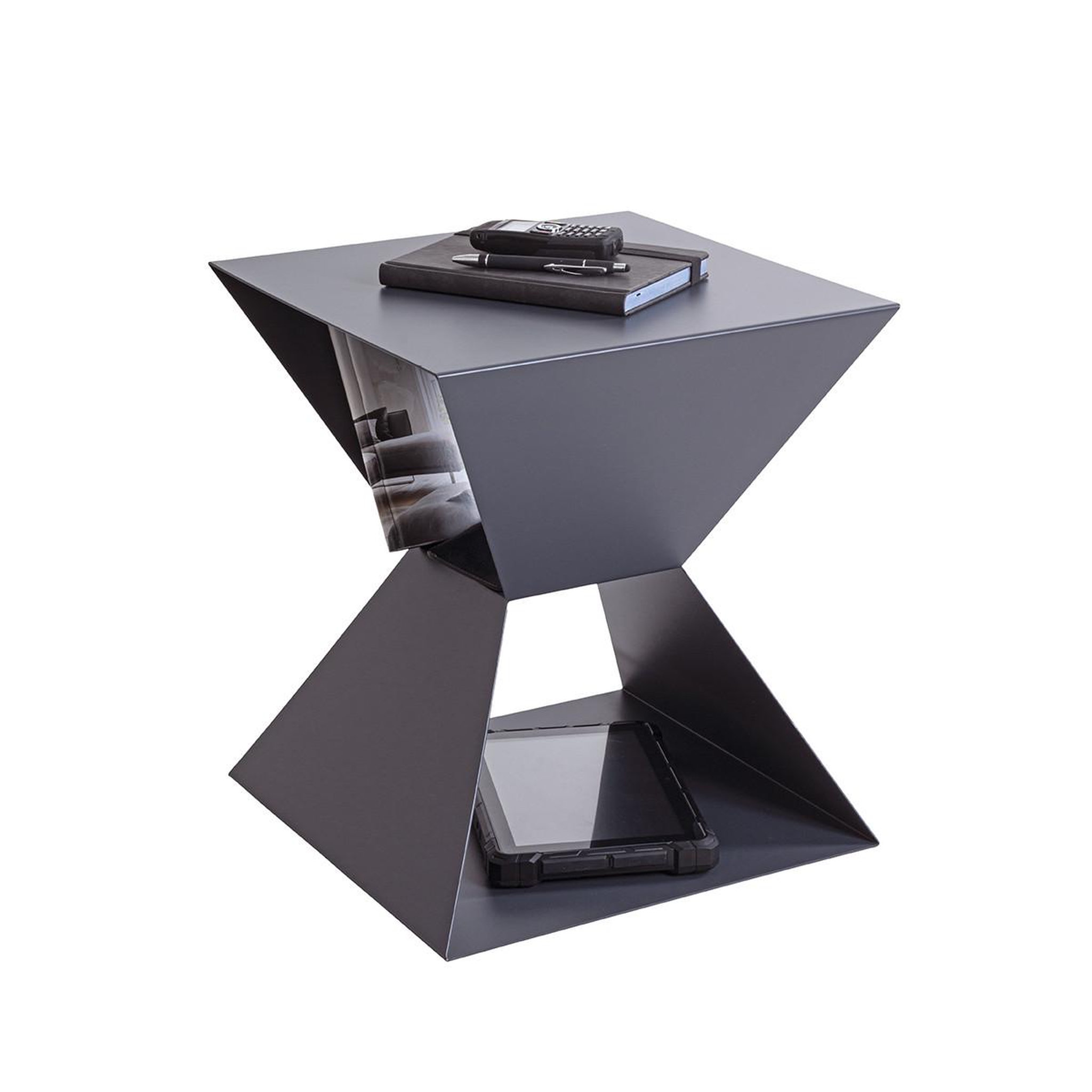 Voir la diapositive 4 : Paris Prix Table d'appoint design  sablier  45cm anthracite