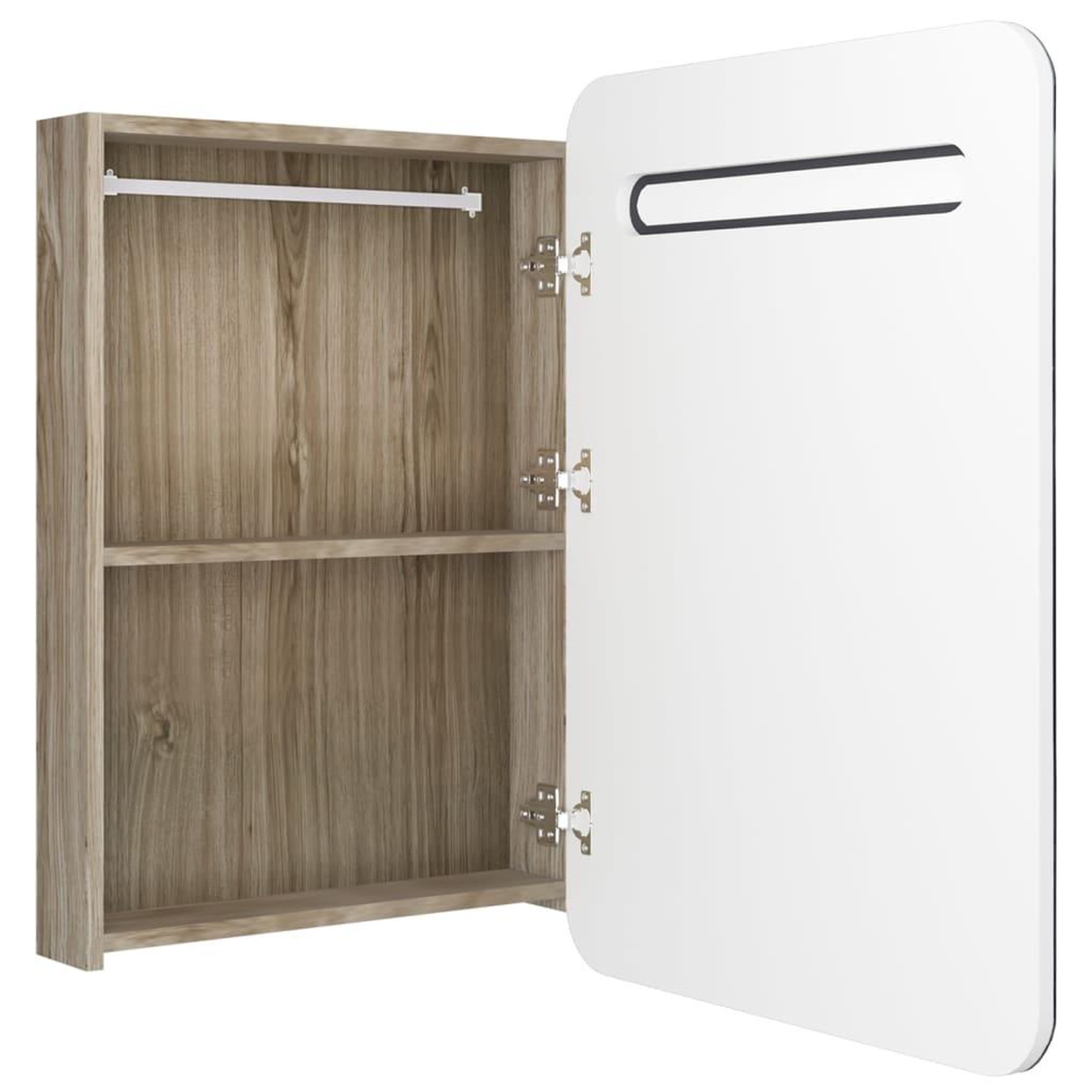 Voir la diapositive 5 : VIDAXL Armoire de salle de bain a miroir LED blanc et chene 60x11x80cm