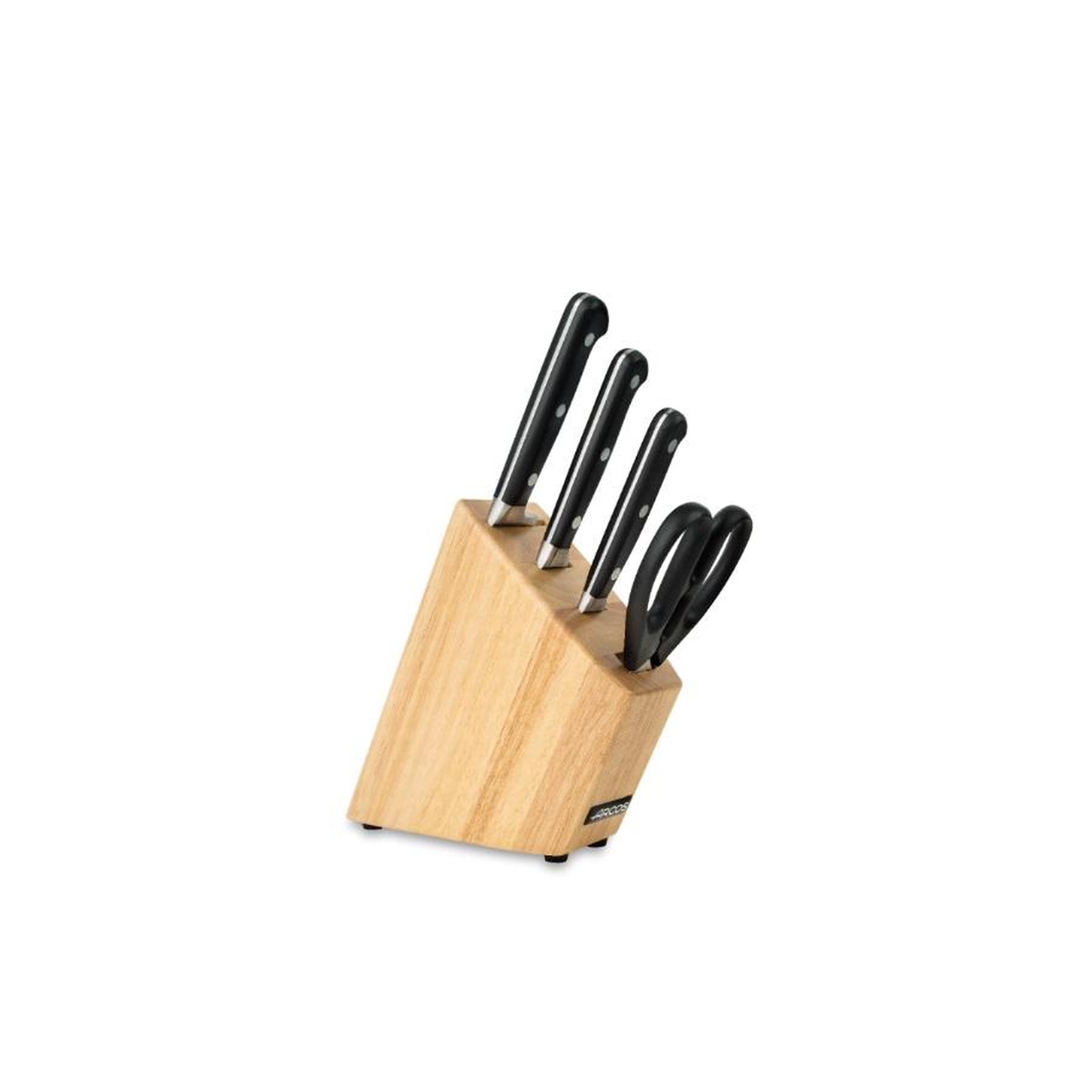 Voir la diapositive 2 : Arcos Bloc de 3 couteaux + 1 ciseaux en acier inoxydable - 228700
