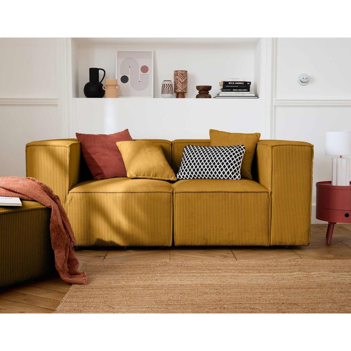 LISA DESIGN Arty - canapé modulable 2 places - en velours côtelé