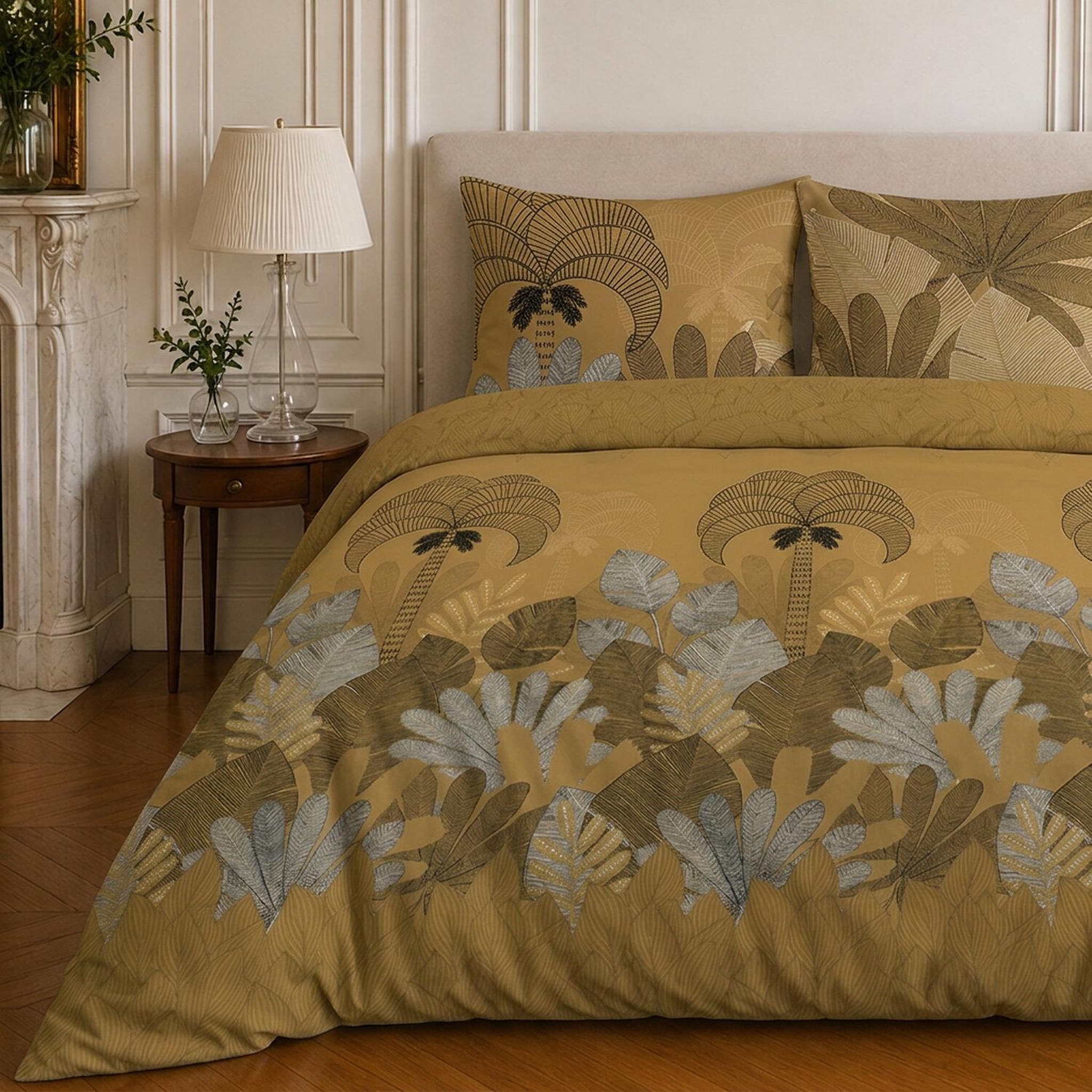 Voir la diapositive 3 : Home collection Parure housse de couette imprimée 100% microfibre - the palm - 220x240 cm