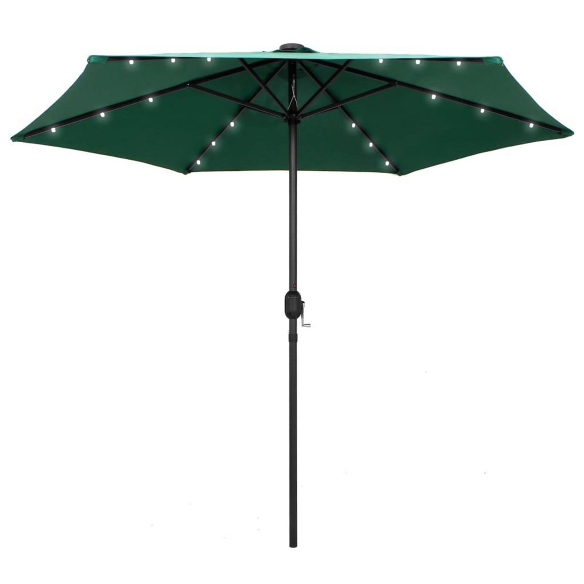 VIDAXL Parasol de jardin avec lumieres LED et mat en aluminium vert