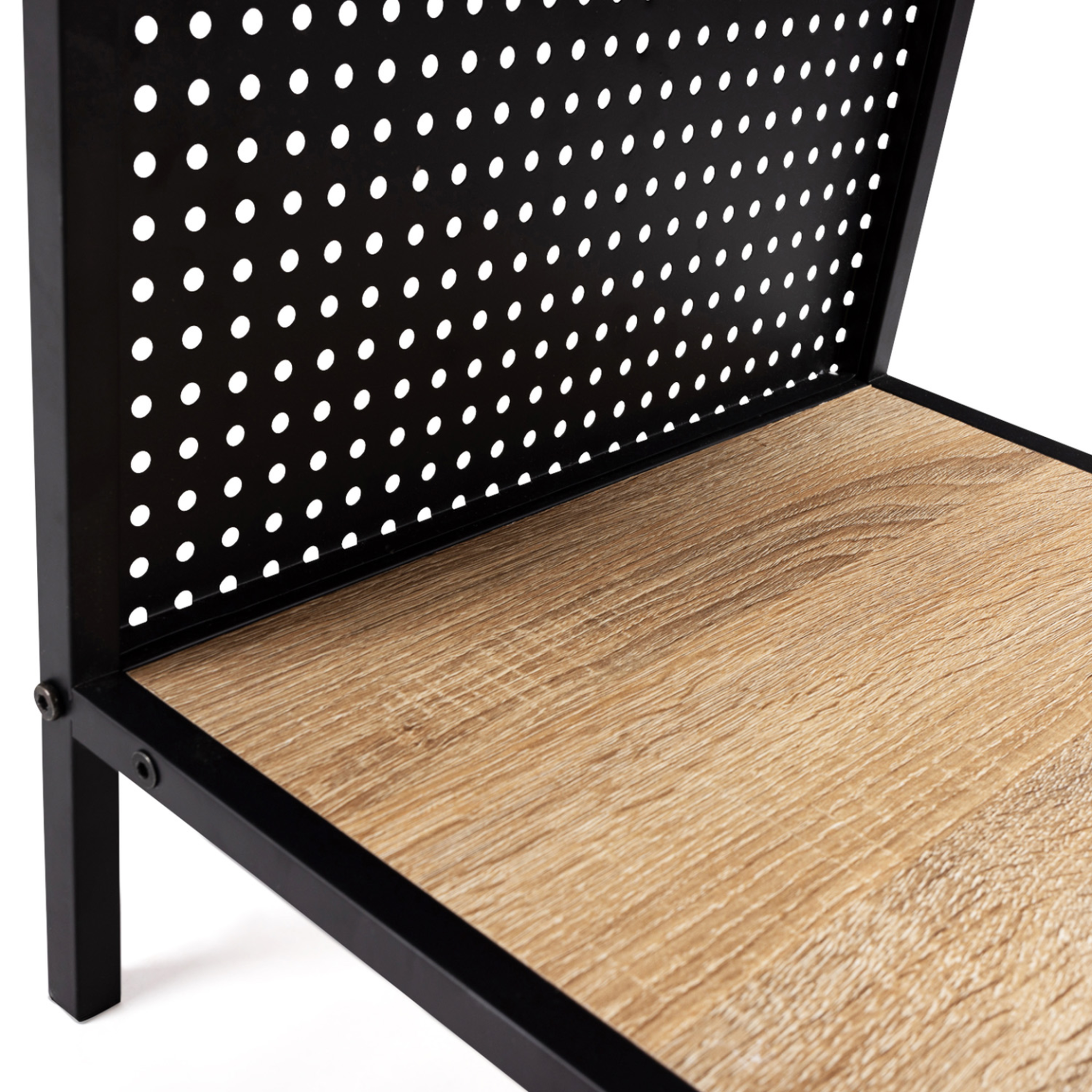 Voir la diapositive 6 : ID MARKET Lot de 2 tables de chevet preston 1 tiroir avec tablette acier perforé design industriel