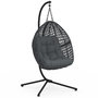 Voir la diapositive 1 : ID MARKET Fauteuil lune suspendu ajouré effet rotin avec coussin gris