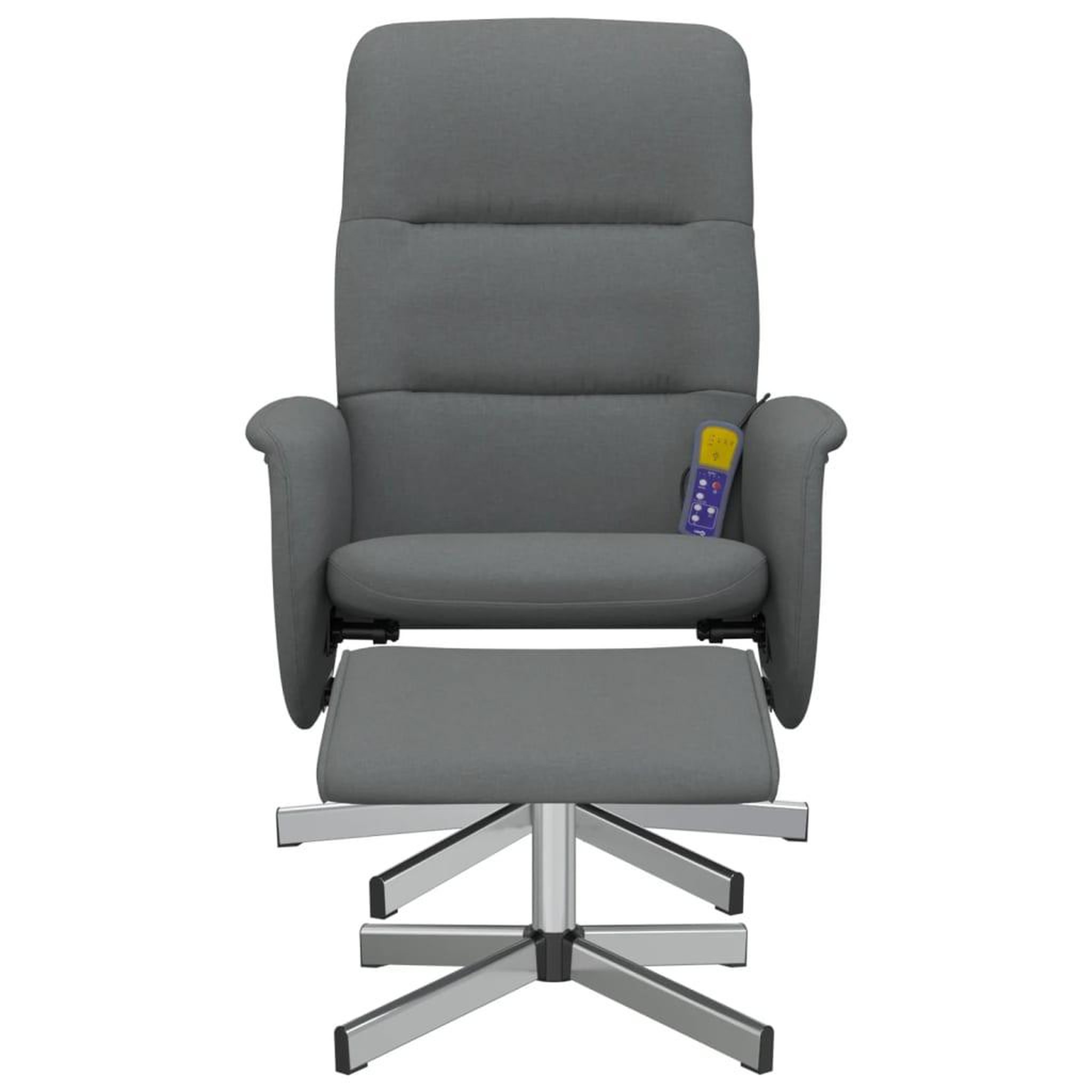 Voir la diapositive 3 : VIDAXL Fauteuil de massage inclinable et repose-pieds gris fonce tissu
