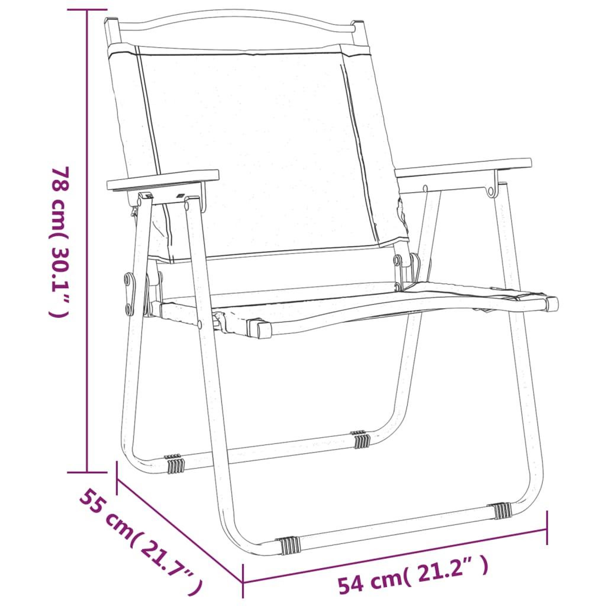 Voir la diapositive 6 : VIDAXL Chaises de camping lot de 2 Vert 54x55x78 cm Tissu Oxford